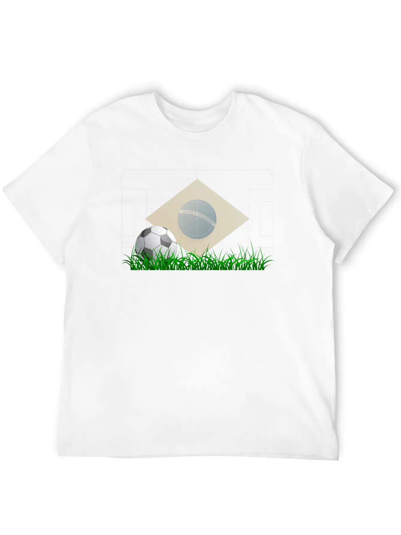 Soccer Ball On Grass Field Lightweight Cotton T-Shirt – Daily Comfort Graphic Shirt