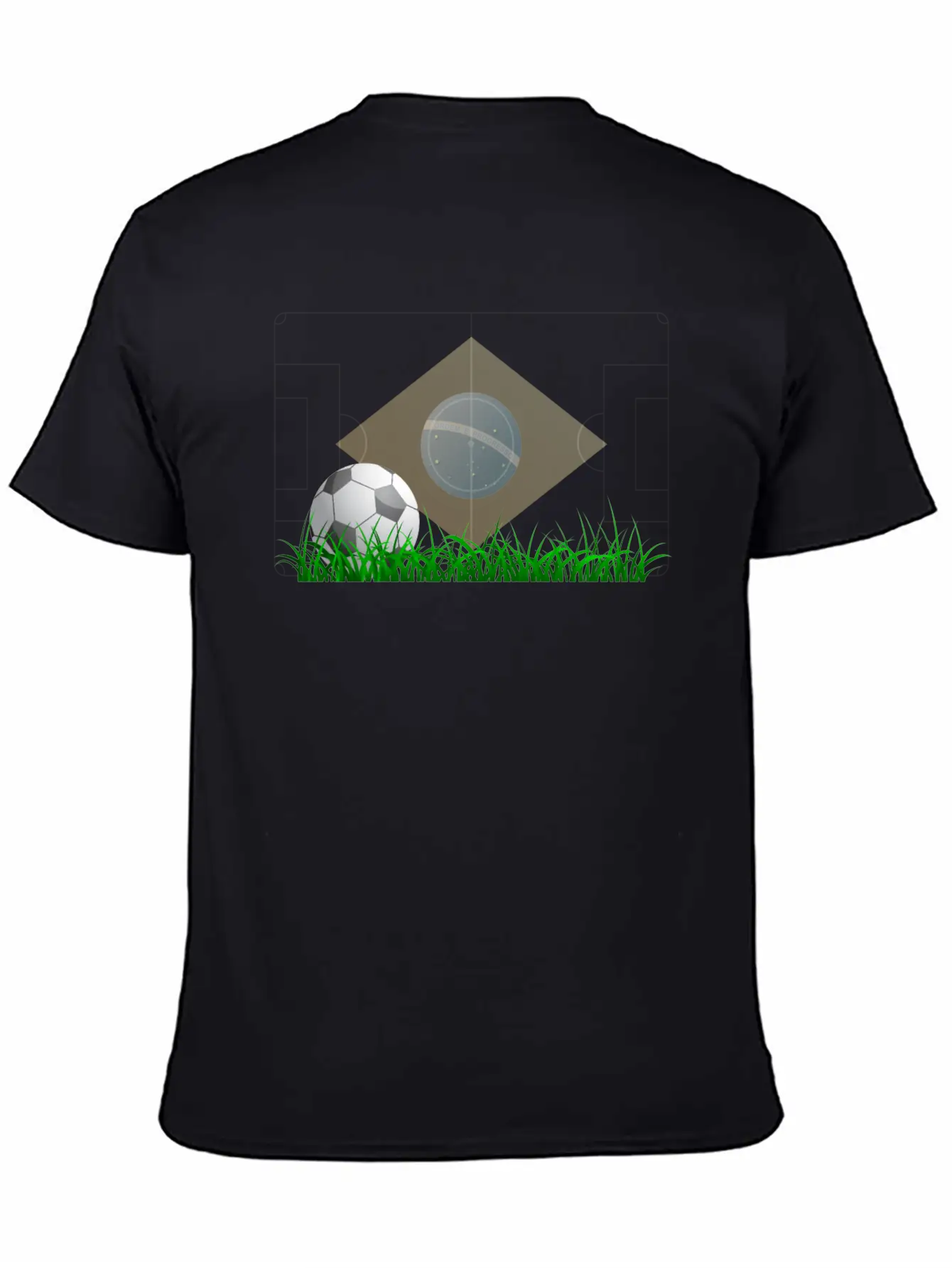 Soccer Ball On Grass Field Lightweight Cotton T-Shirt – Daily Comfort Graphic Shirt