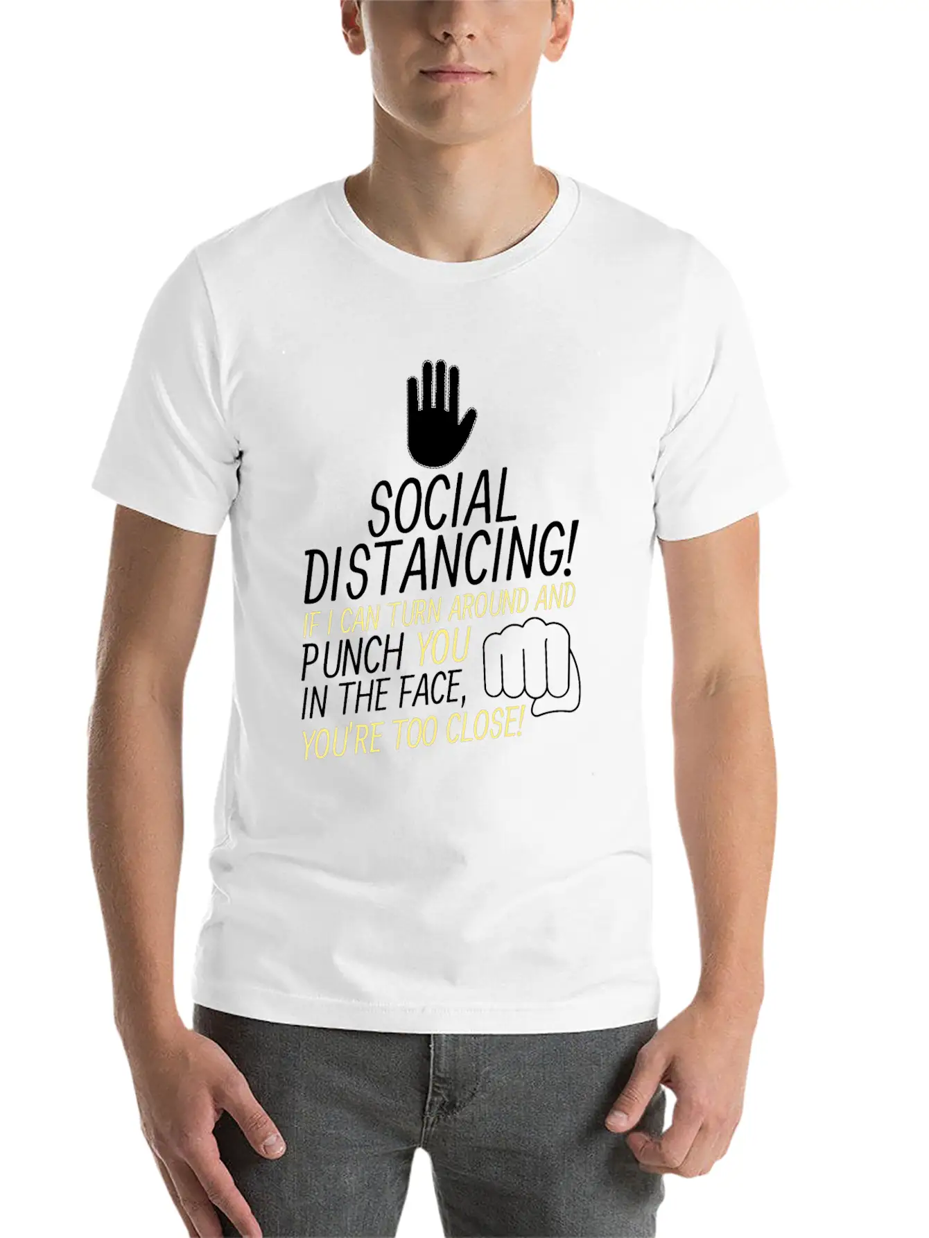 Social Distancing If I Can Turn Around And Punch Basic Graphic T-Shirt – Daily Comfort In Soft Cotton