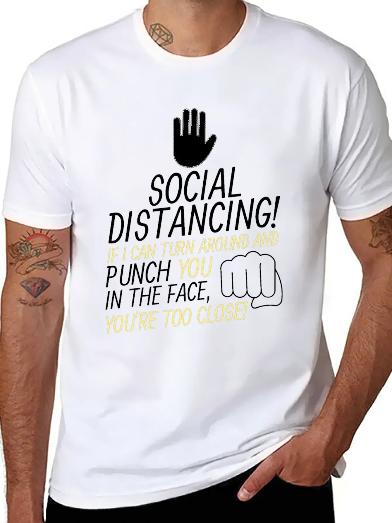 Social Distancing If I Can Turn Around And Punch Basic Graphic T-Shirt – Daily Comfort In Soft Cotton