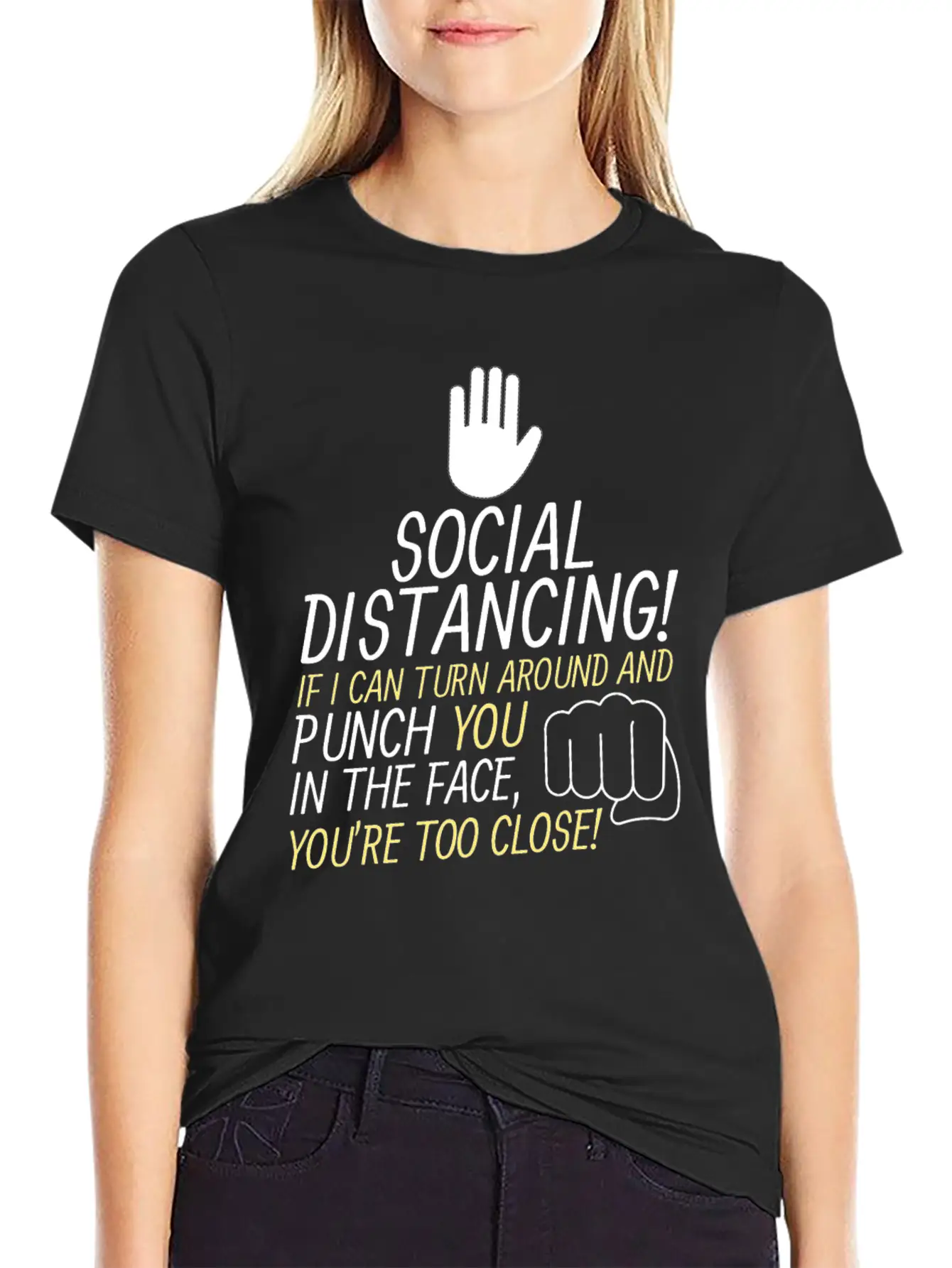 Social Distancing If I Can Turn Around And Punch Basic Graphic T-Shirt – Daily Comfort In Soft Cotton