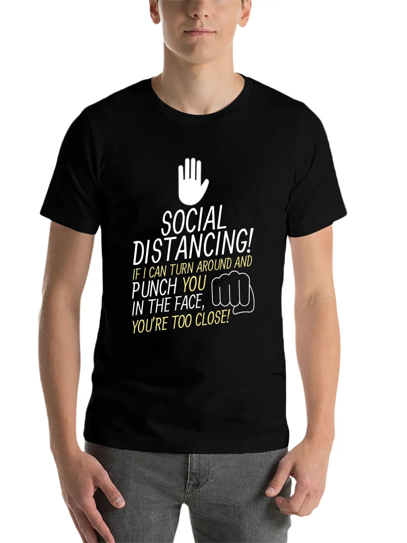 Social Distancing If I Can Turn Around And Punch Basic Graphic T-Shirt – Daily Comfort In Soft Cotton