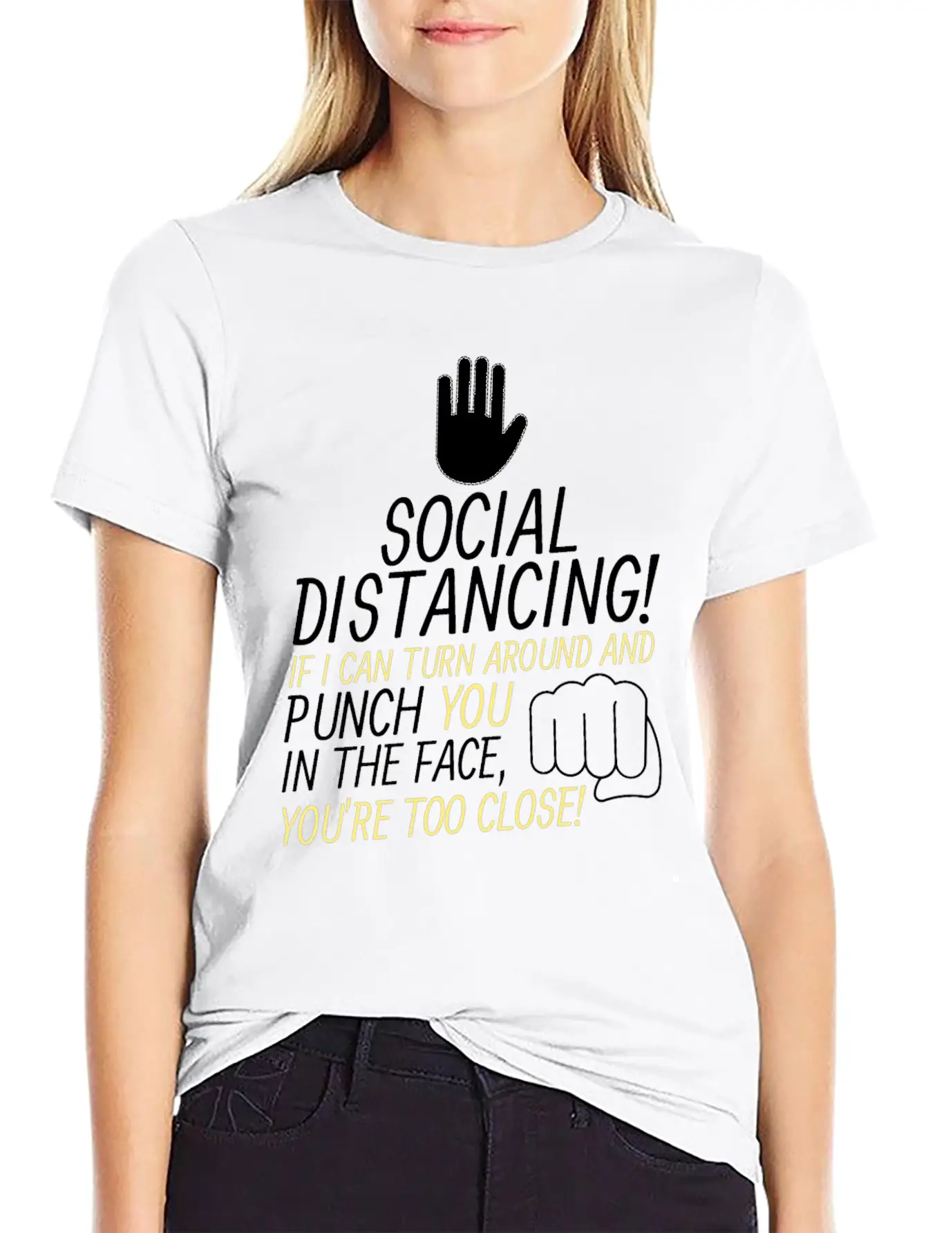 Social Distancing If I Can Turn Around And Punch Basic Graphic T-Shirt – Daily Comfort In Soft Cotton