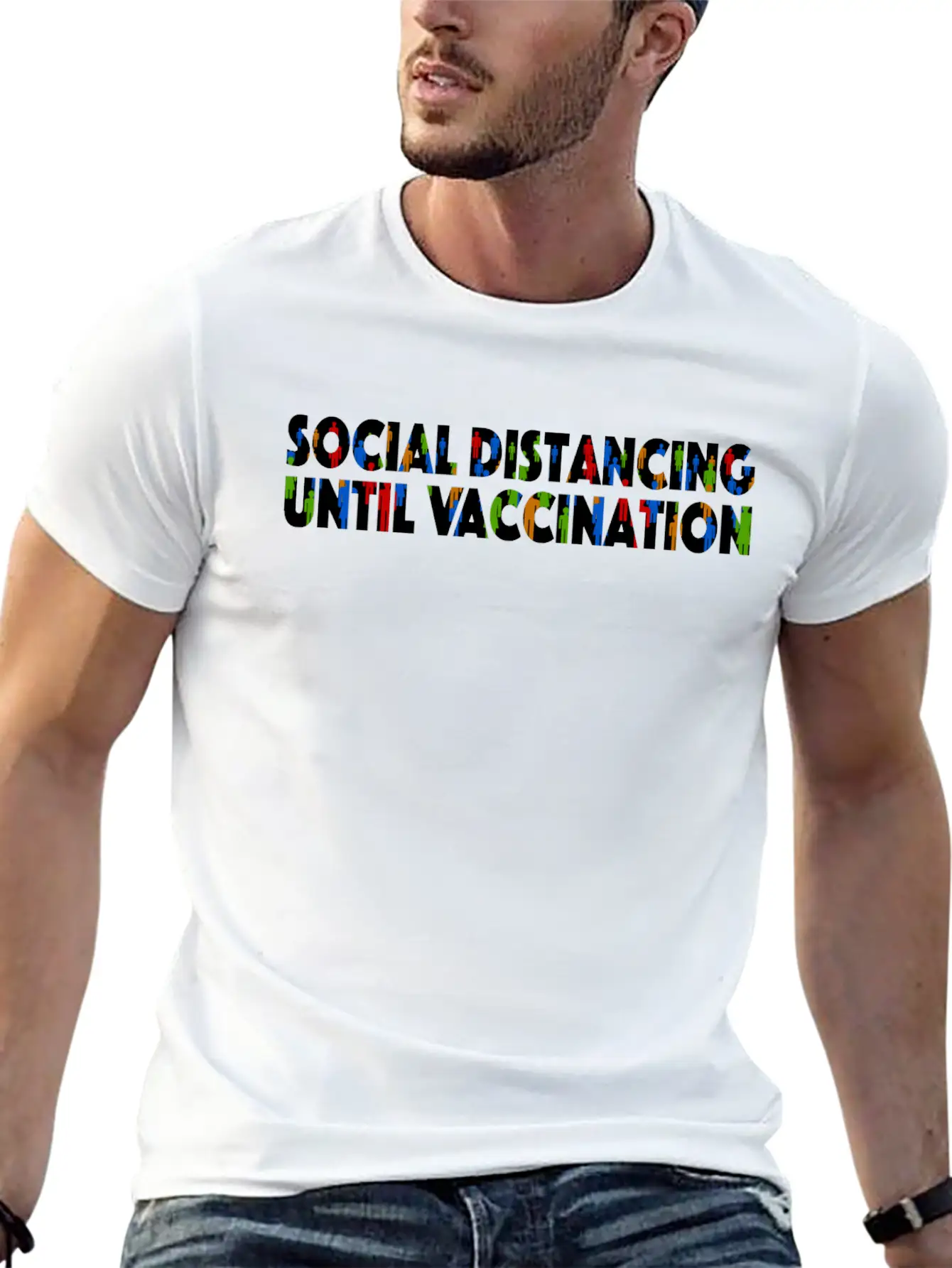 Social Distancing Until Vaccination Essential Cotton Tee For Daily Outfits – Unisex Style