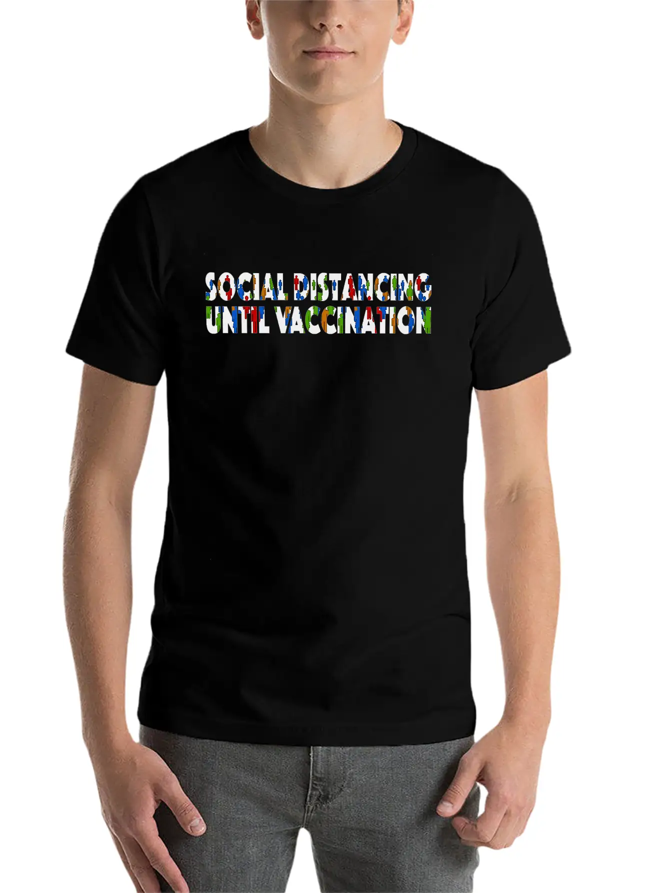 Social Distancing Until Vaccination Essential Cotton Tee For Daily Outfits – Unisex Style