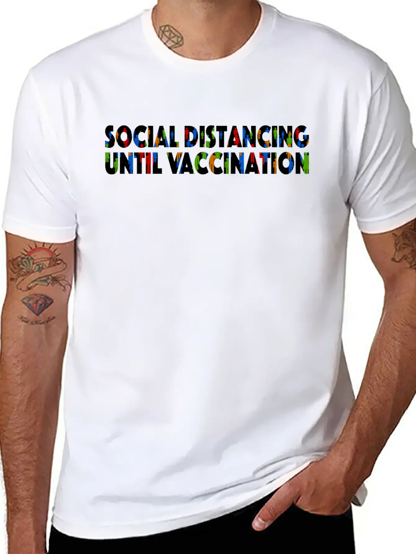 Social Distancing Until Vaccination Essential Cotton Tee For Daily Outfits – Unisex Style