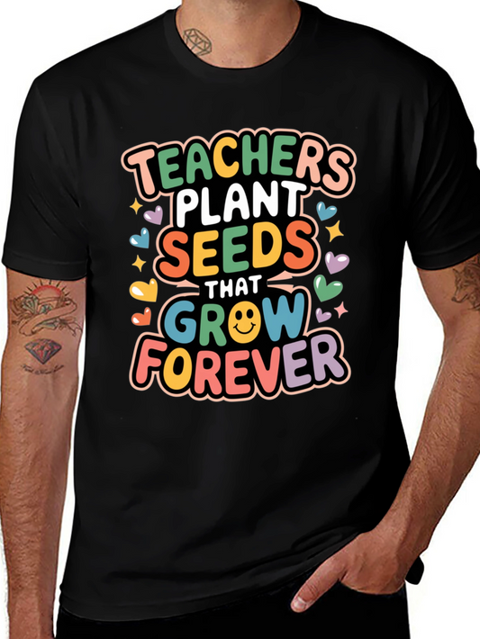 Teachers Plant Seeds T-Shirt - Black Cotton Blend
