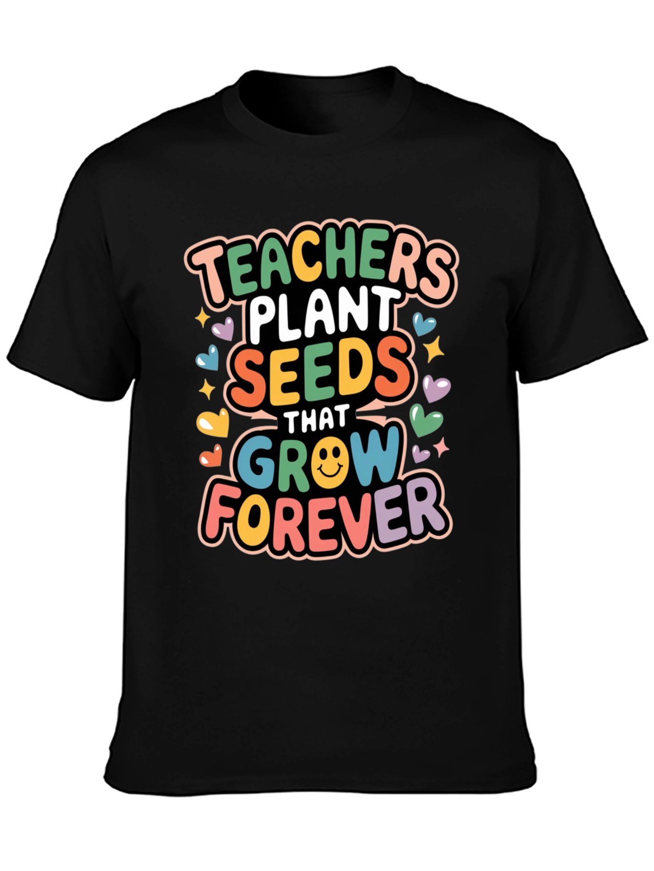 Teachers Plant Seeds T-Shirt - Black Cotton Blend