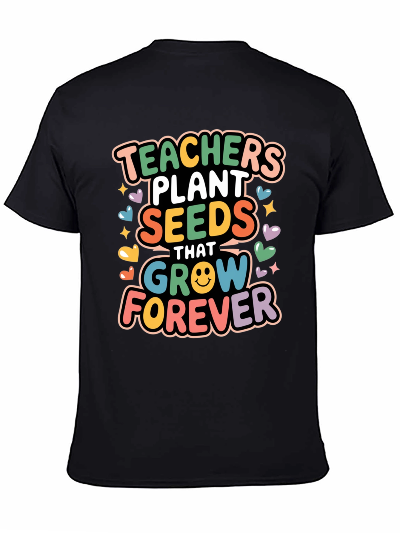 Teachers Plant Seeds T-Shirt - Black Cotton Blend