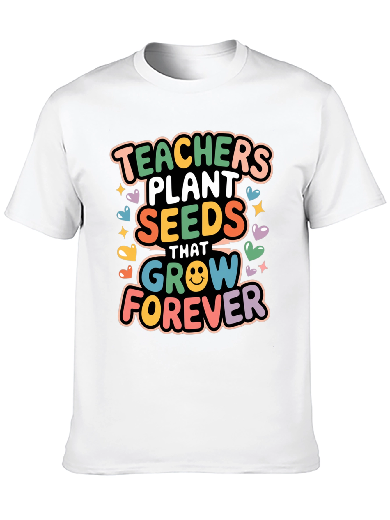 Teachers Plant Seeds T-Shirt - Black Cotton Blend