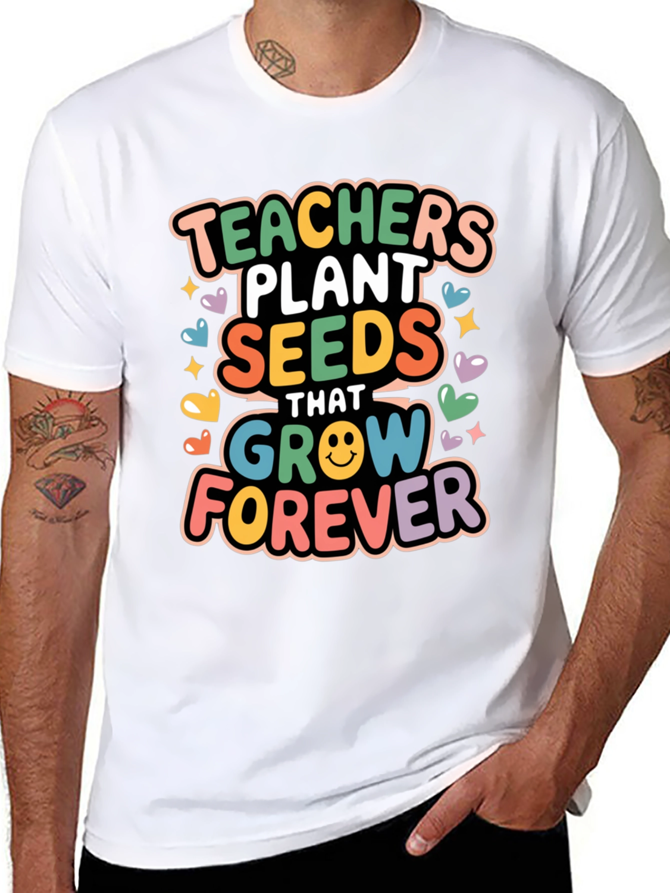 Teachers Plant Seeds T-Shirt - Black Cotton Blend