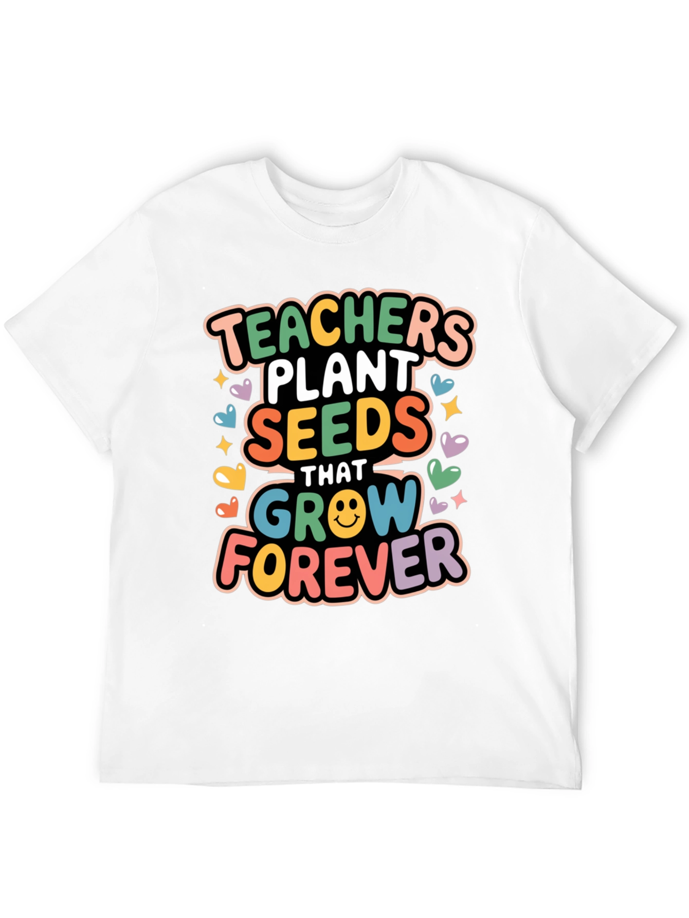 Teachers Plant Seeds T-Shirt - Black Cotton Blend