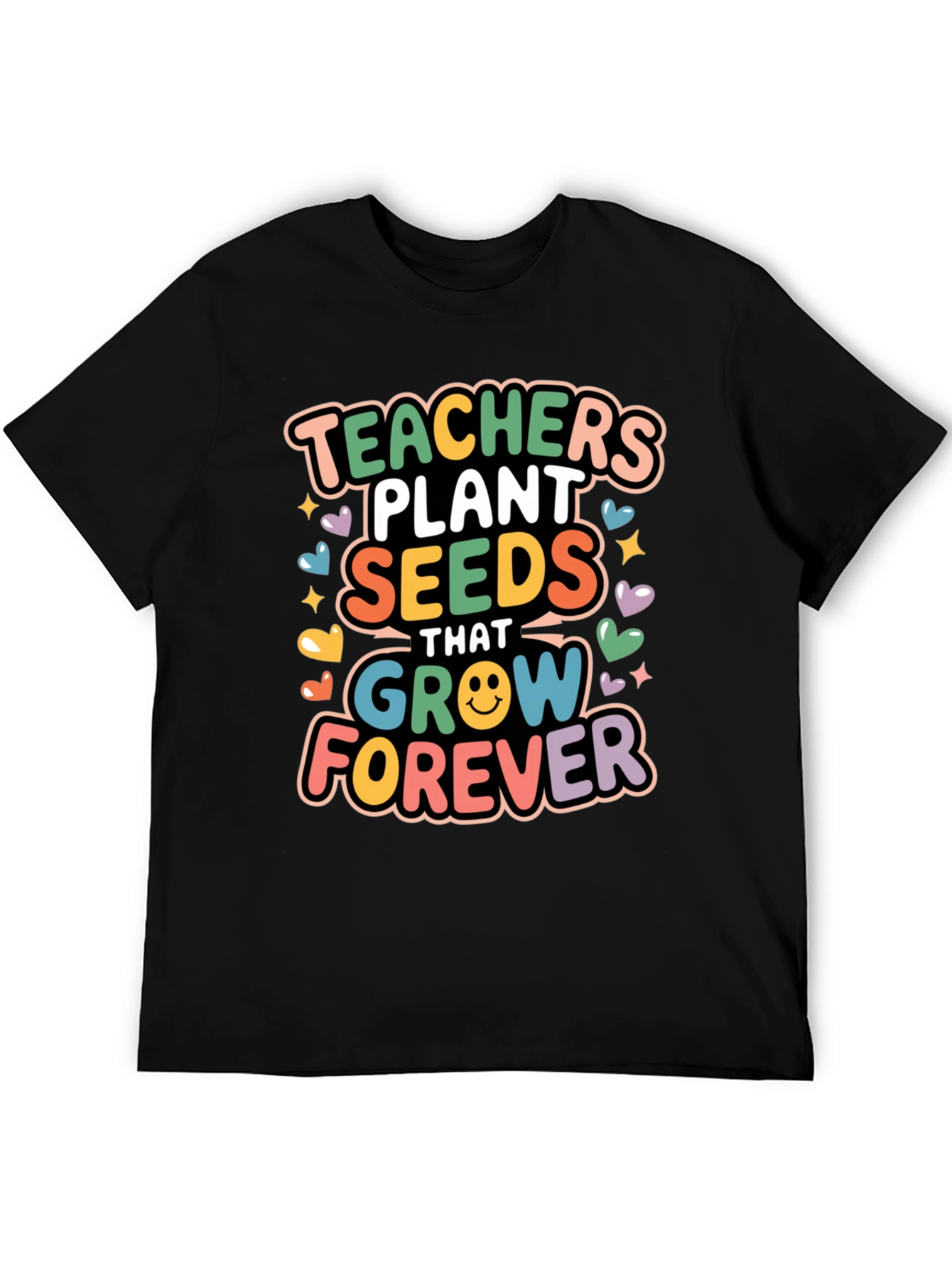 Teachers Plant Seeds T-Shirt - Black Cotton Blend