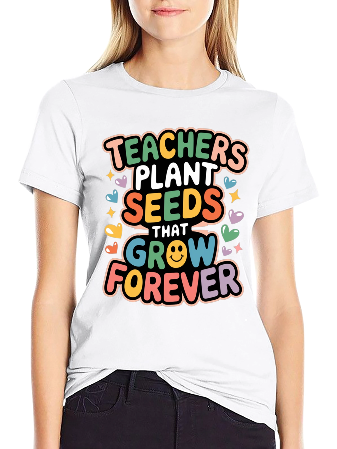 Teachers Plant Seeds T-Shirt - Black Cotton Blend