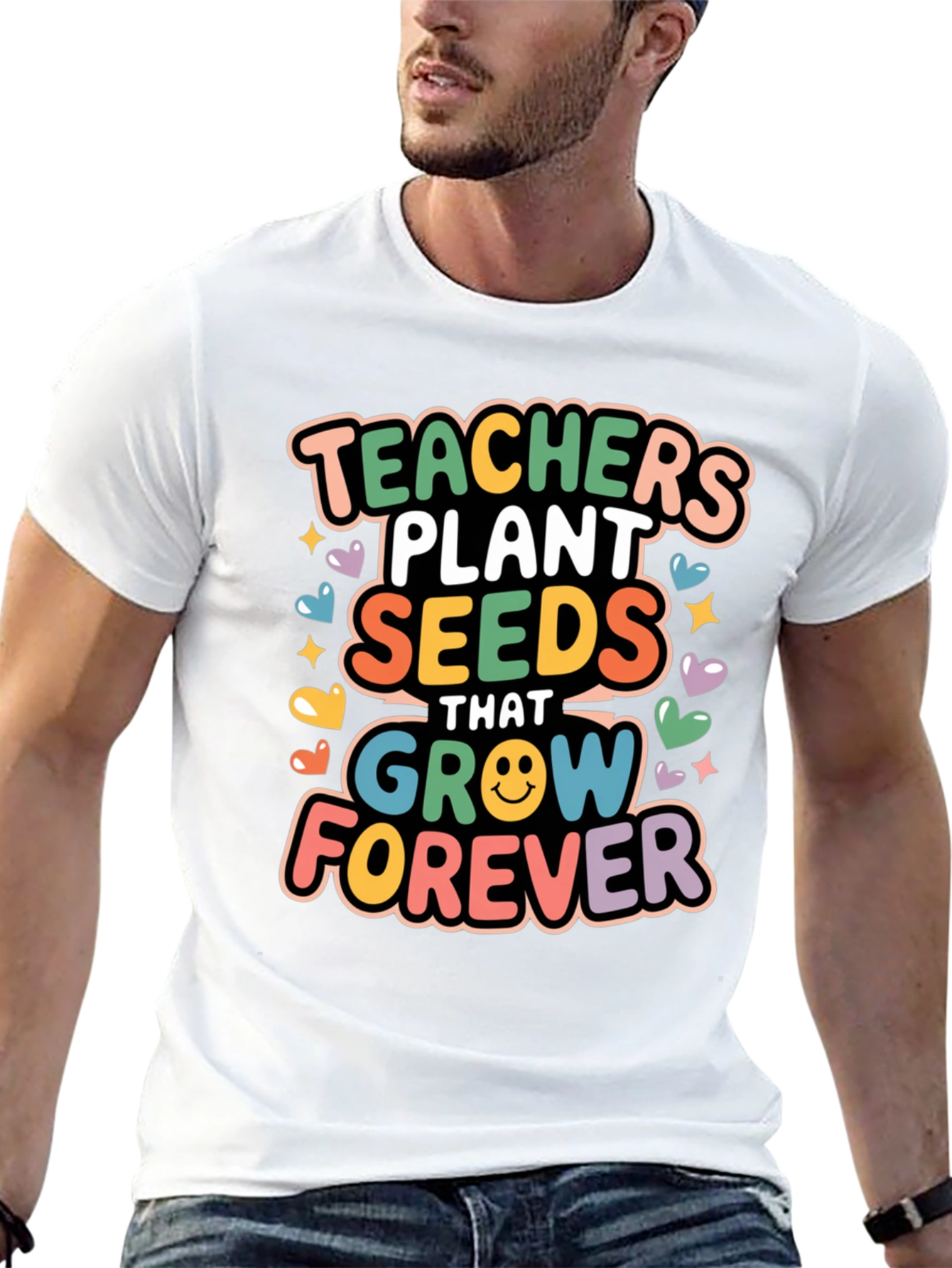 Teachers Plant Seeds T-Shirt - Black Cotton Blend
