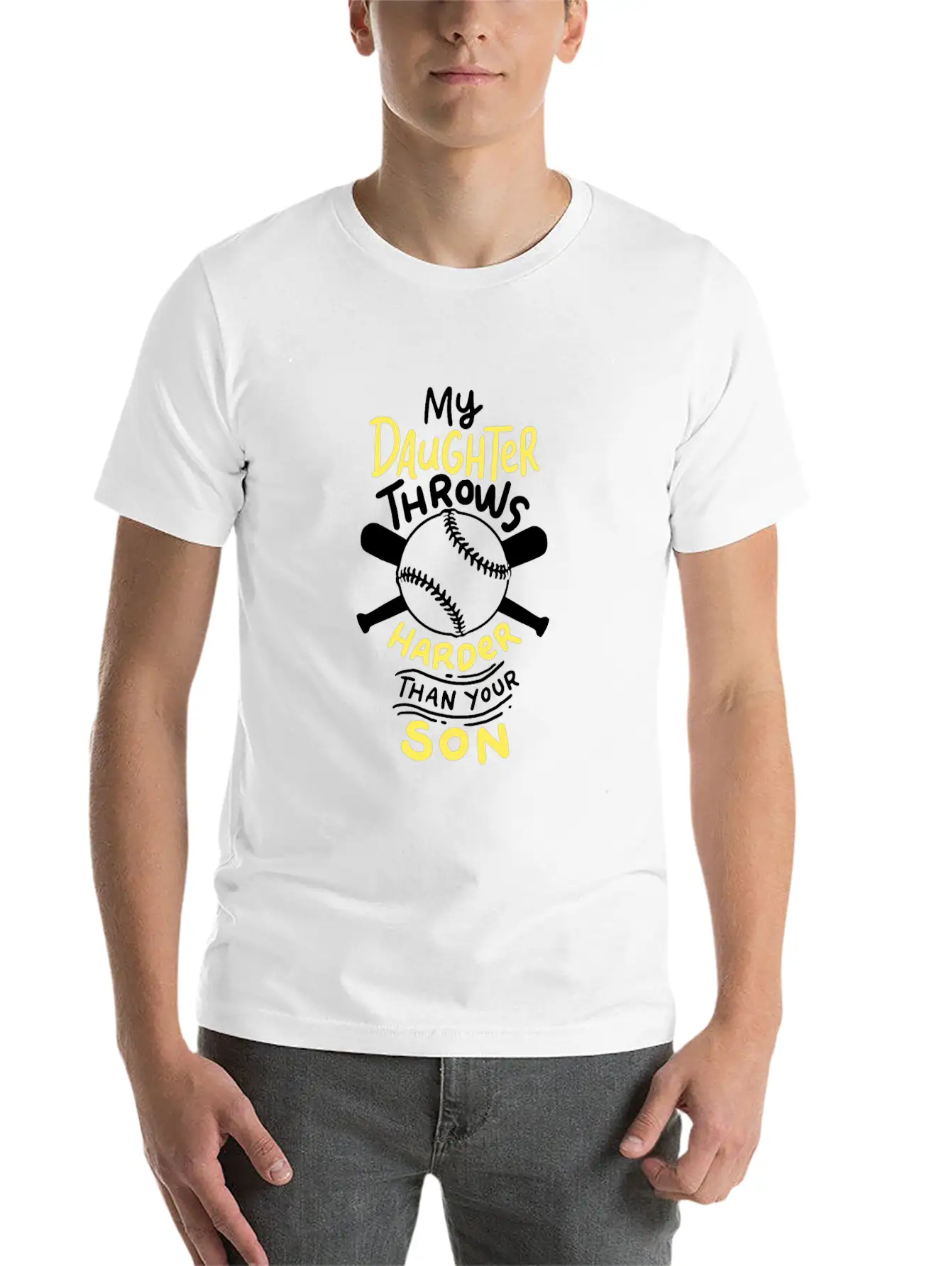 Softball: My Daughter Throws Harder Than Your Son Soft Cotton Short Sleeve Tee – Unisex Wardrobe Staple