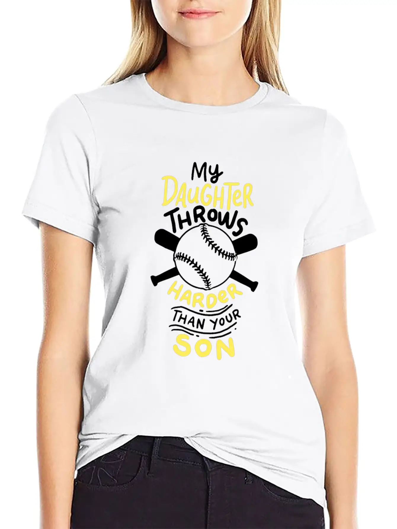 Softball: My Daughter Throws Harder Than Your Son Soft Cotton Short Sleeve Tee – Unisex Wardrobe Staple
