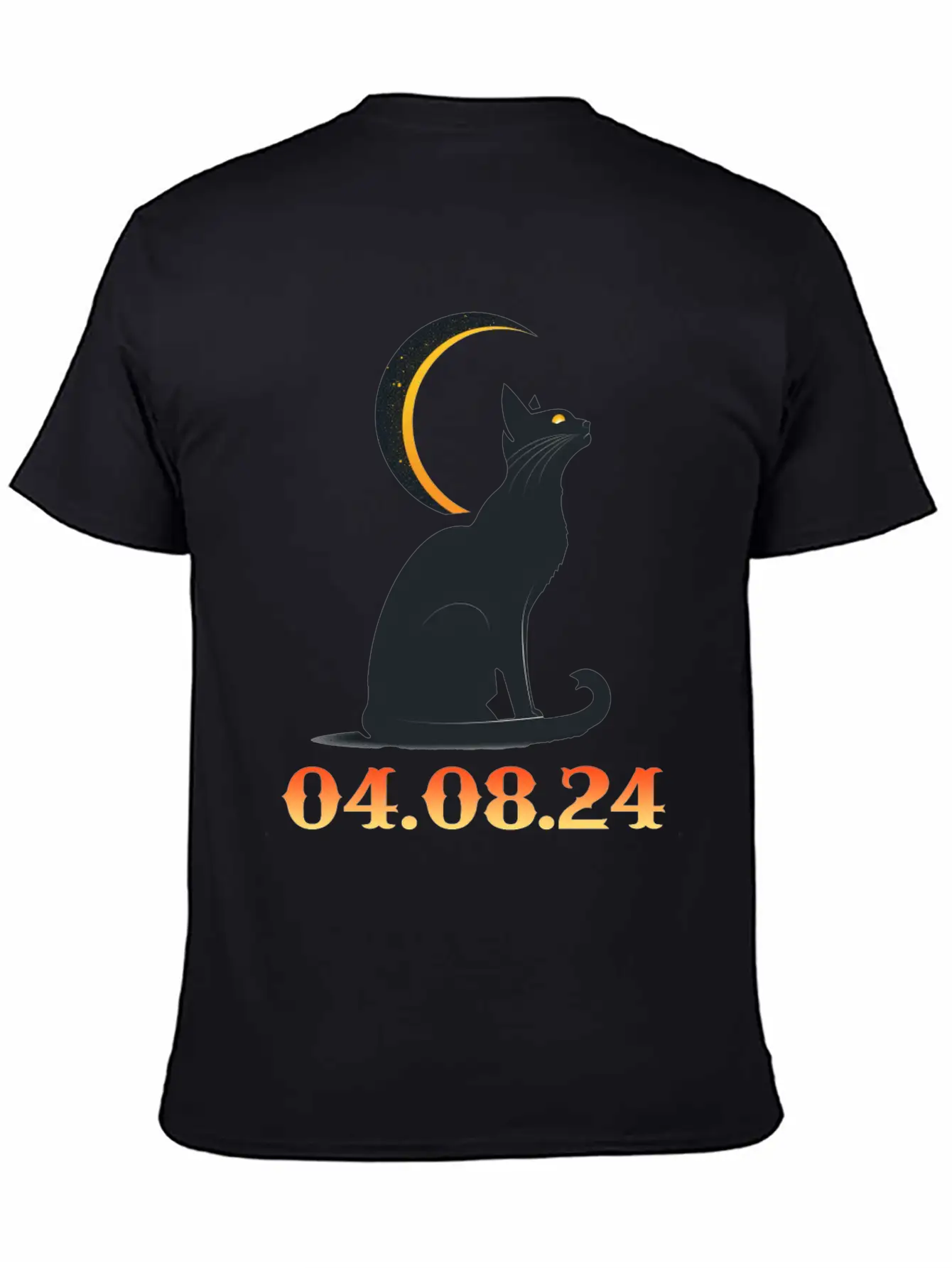 Solar Eclipse April 8 2024 Cat Total Solar Eclipse Basic Graphic T-Shirt – Daily Comfort In Soft Cotton