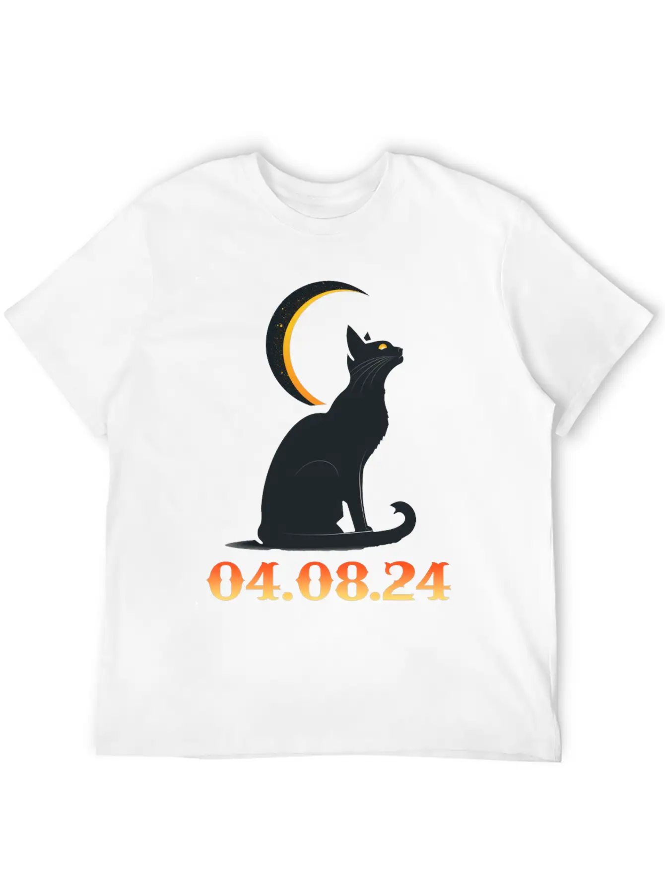 Solar Eclipse April 8 2024 Cat Total Solar Eclipse Basic Graphic T-Shirt – Daily Comfort In Soft Cotton