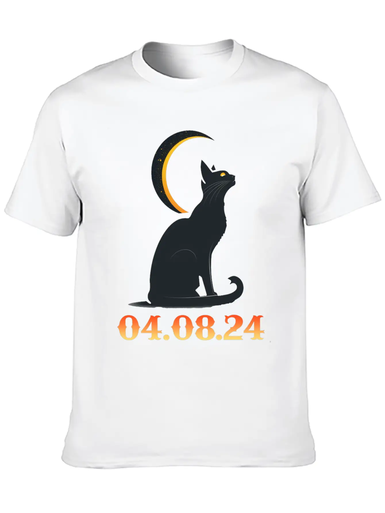 Solar Eclipse April 8 2024 Cat Total Solar Eclipse Basic Graphic T-Shirt – Daily Comfort In Soft Cotton