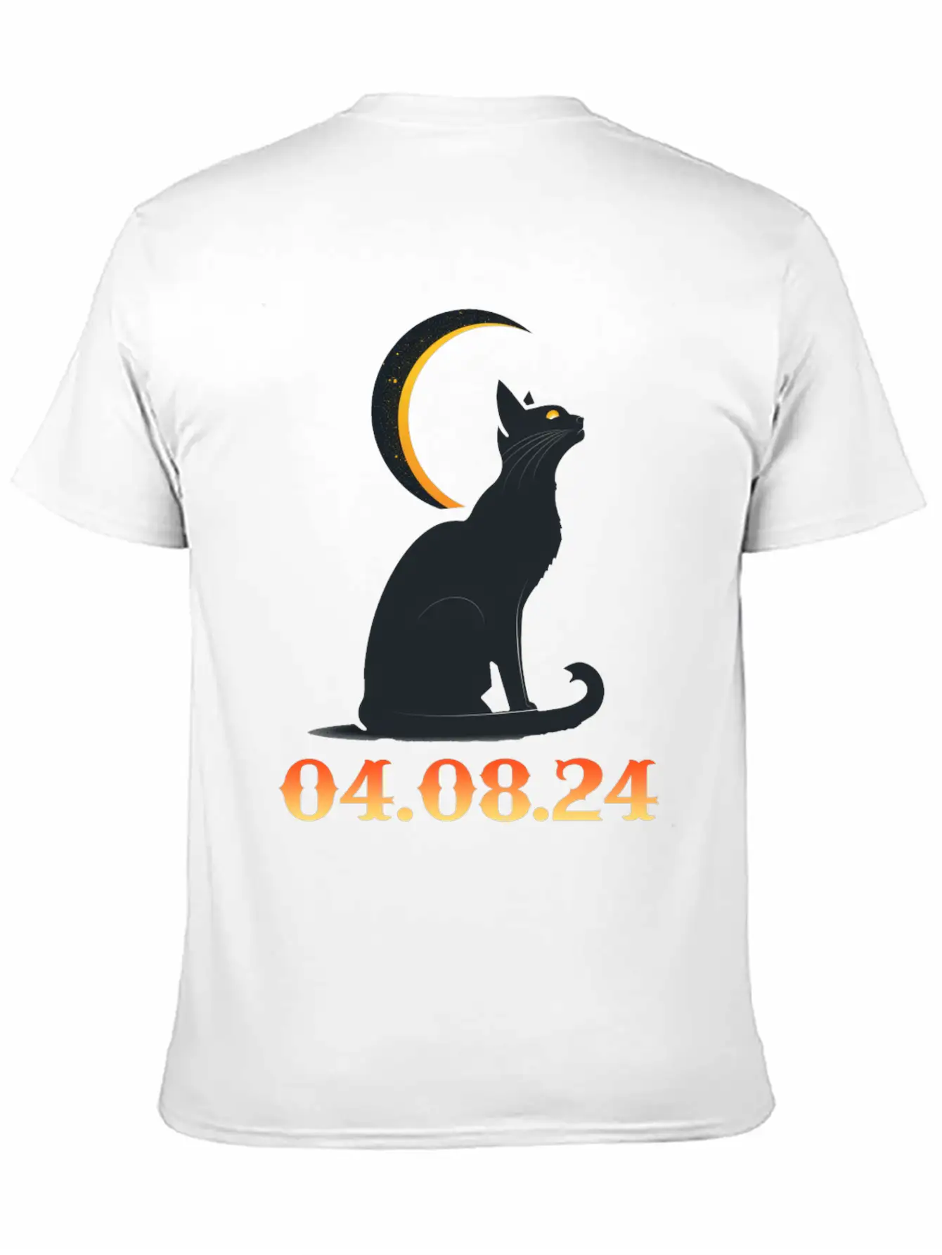 Solar Eclipse April 8 2024 Cat Total Solar Eclipse Basic Graphic T-Shirt – Daily Comfort In Soft Cotton
