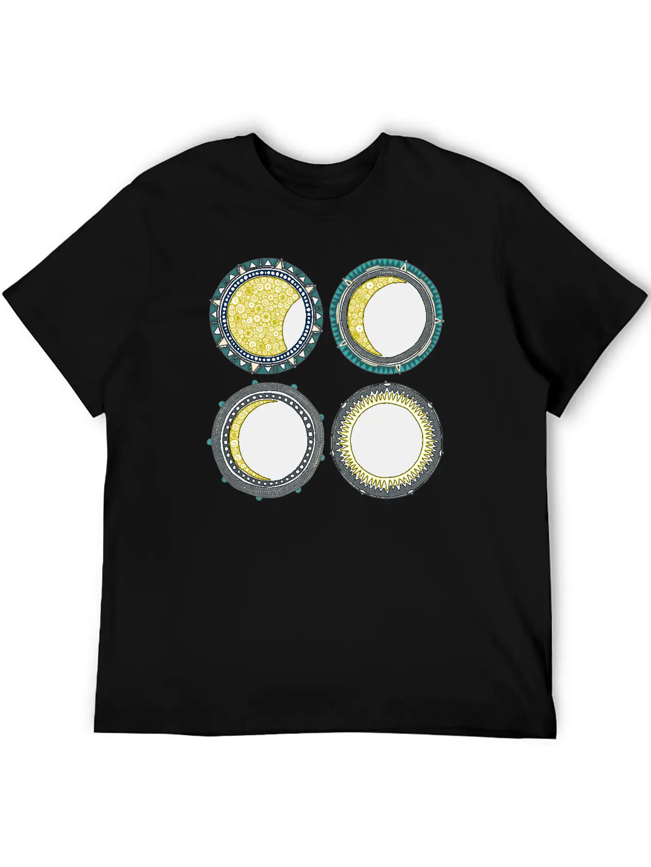 Solar Eclipse Mandala Lightweight Cotton T-Shirt – Daily Comfort Graphic Shirt