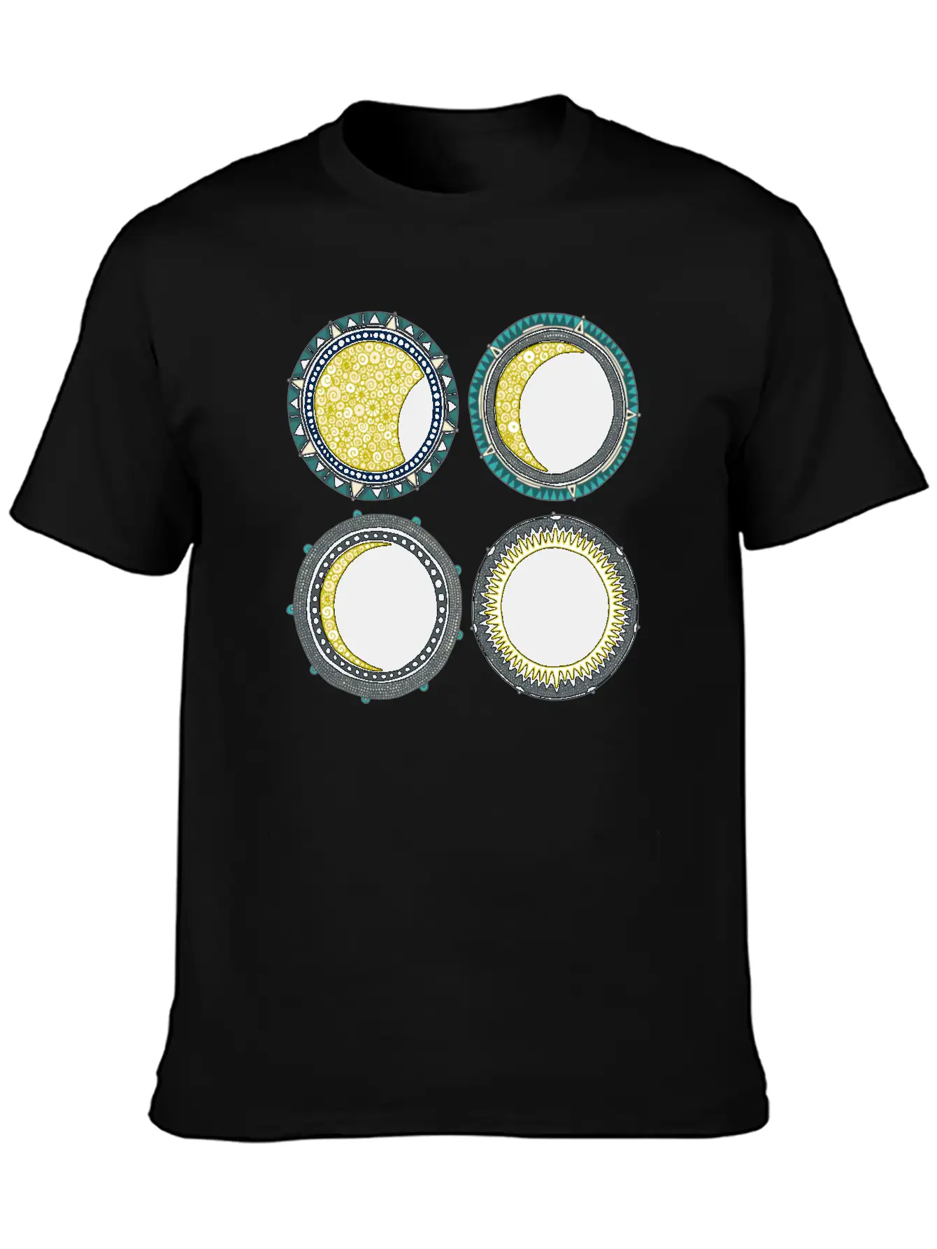 Solar Eclipse Mandala Lightweight Cotton T-Shirt – Daily Comfort Graphic Shirt