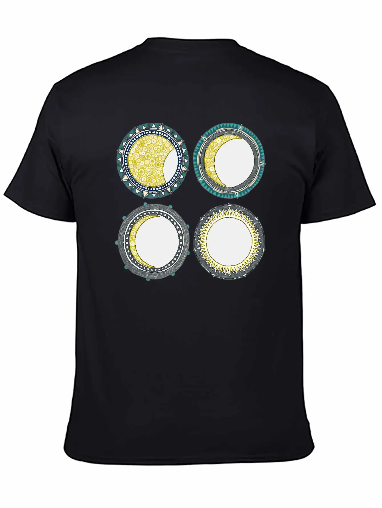 Solar Eclipse Mandala Lightweight Cotton T-Shirt – Daily Comfort Graphic Shirt