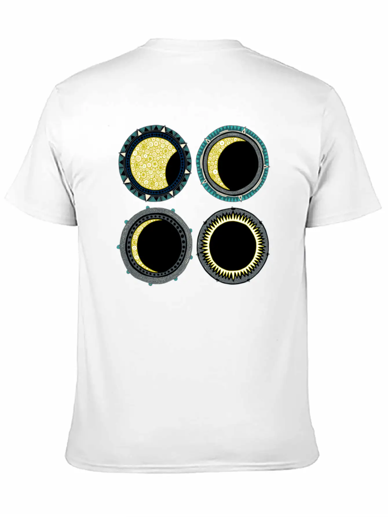 Solar Eclipse Mandala Lightweight Cotton T-Shirt – Daily Comfort Graphic Shirt
