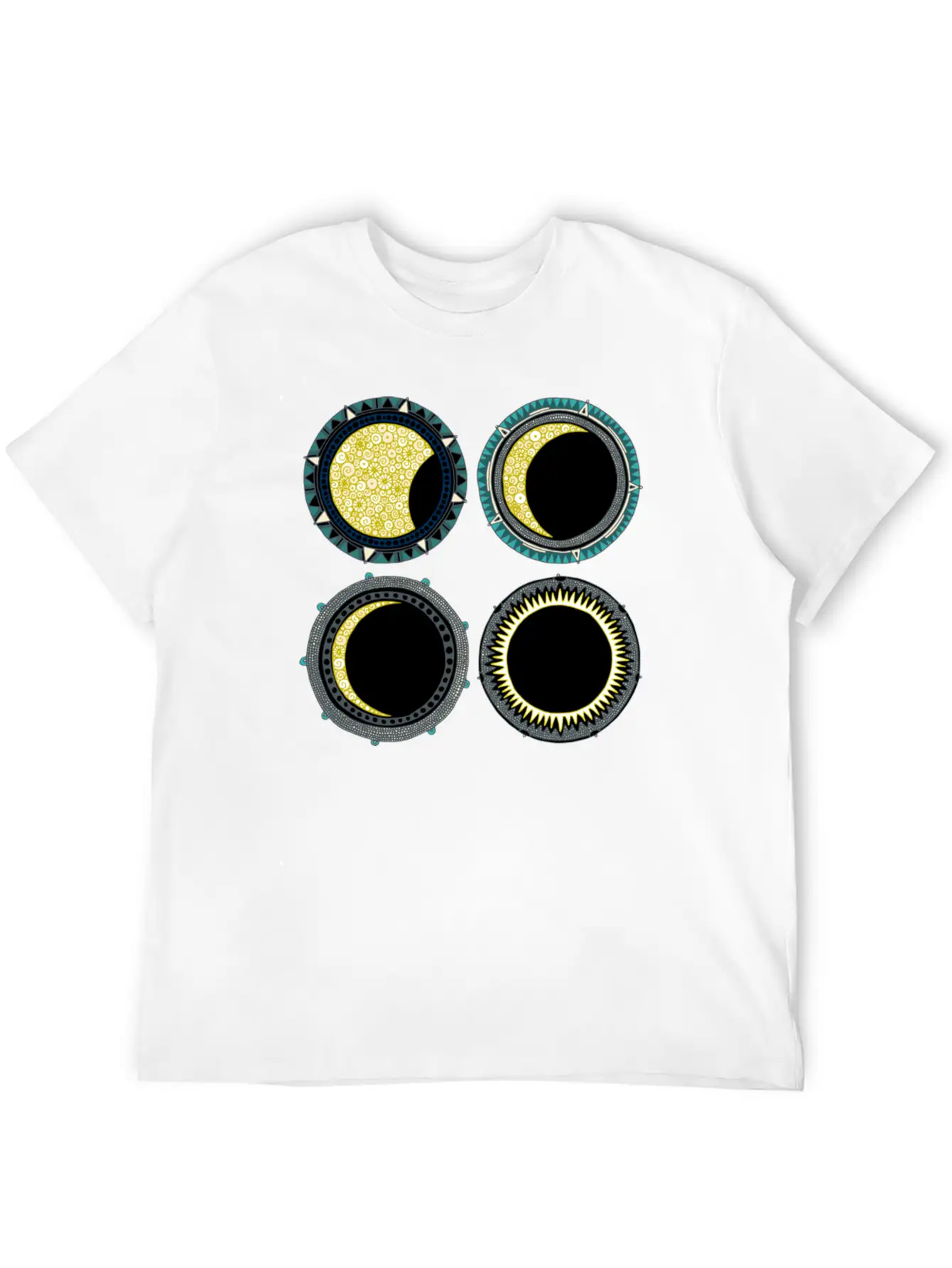 Solar Eclipse Mandala Lightweight Cotton T-Shirt – Daily Comfort Graphic Shirt