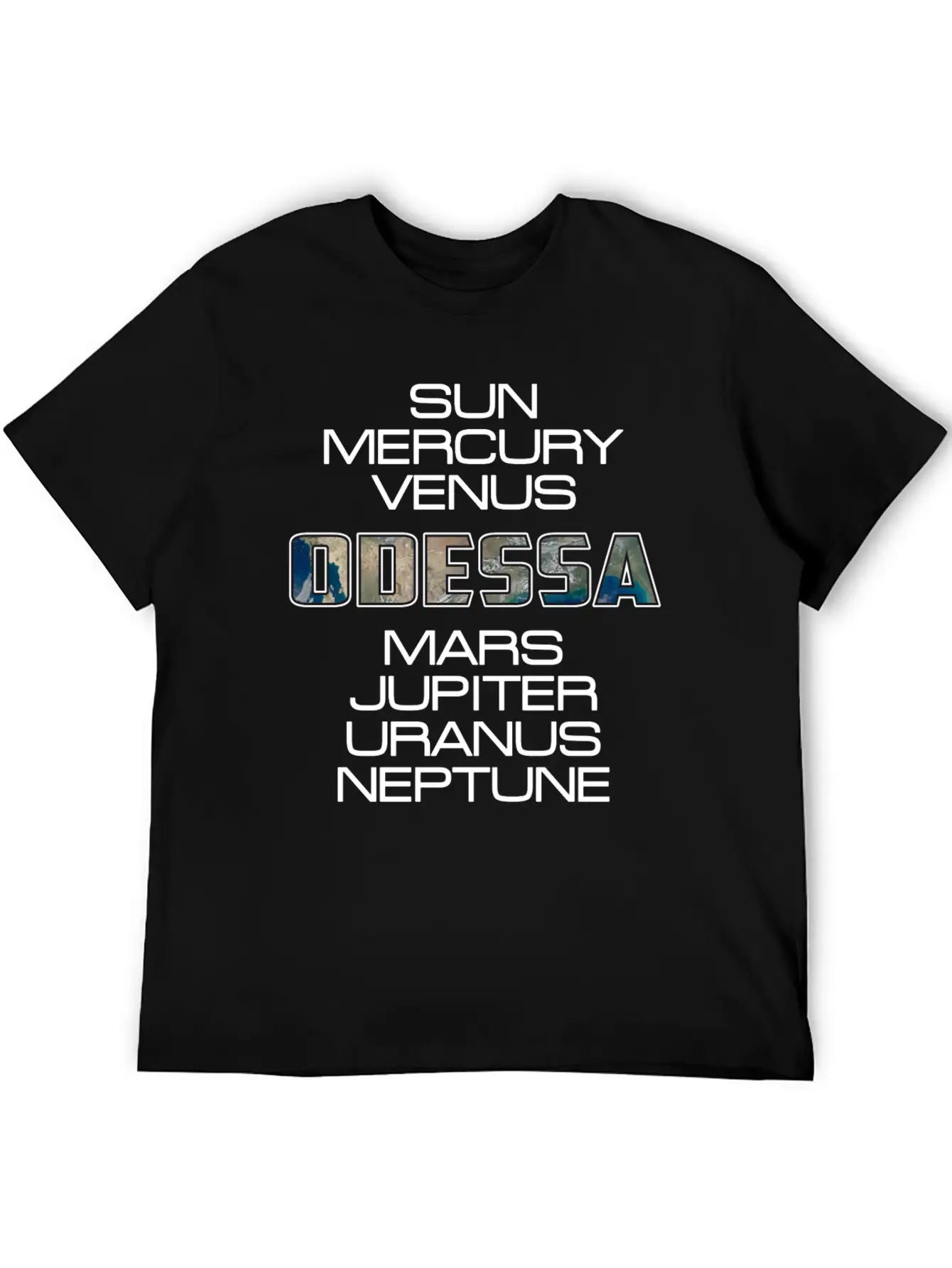 Solar System Planet Earth Odessa Gift Classic Fit Graphic Tee For Daily Comfort – Unisex Cotton Shirt