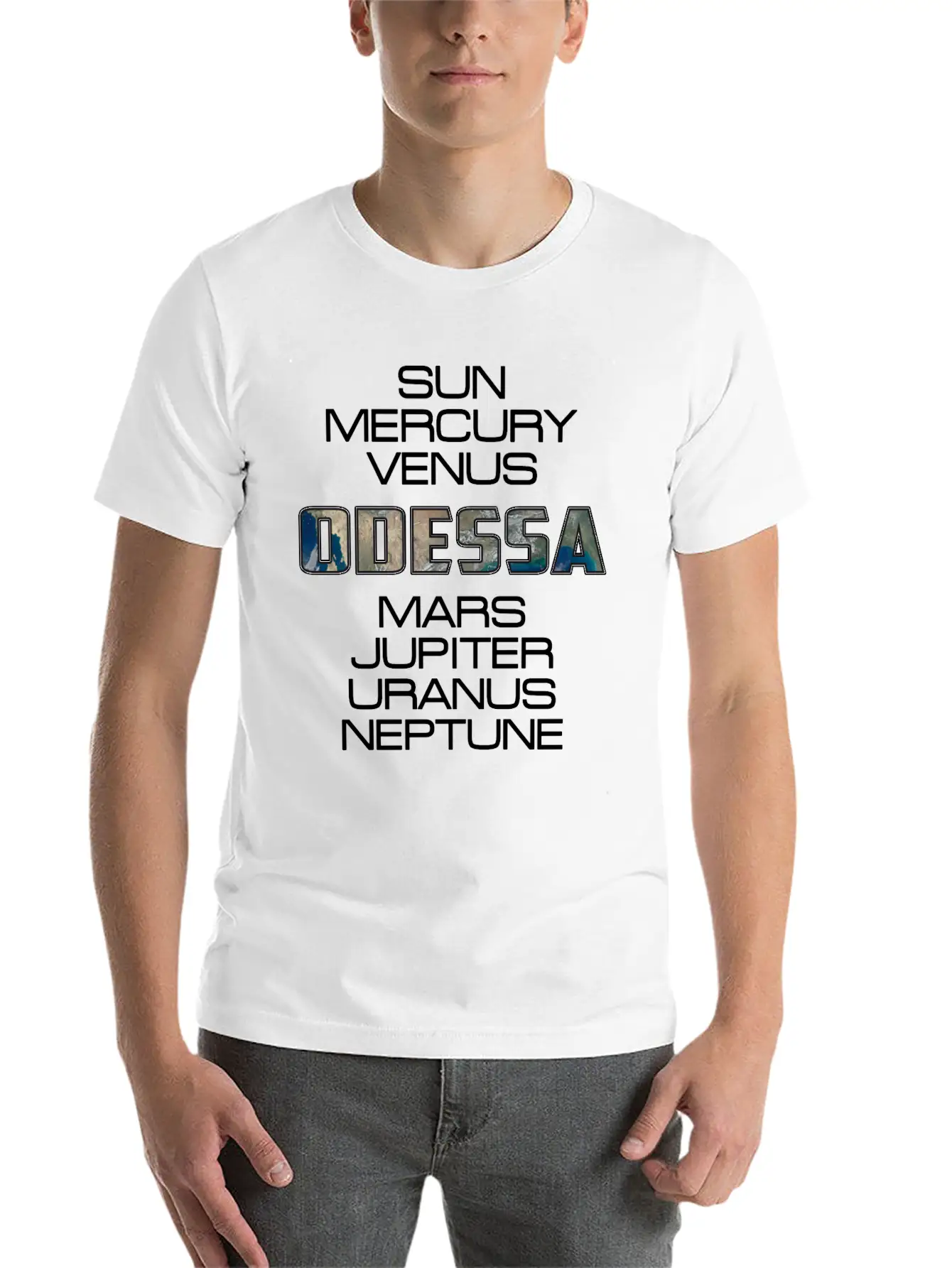 Solar System Planet Earth Odessa Gift Classic Fit Graphic Tee For Daily Comfort – Unisex Cotton Shirt