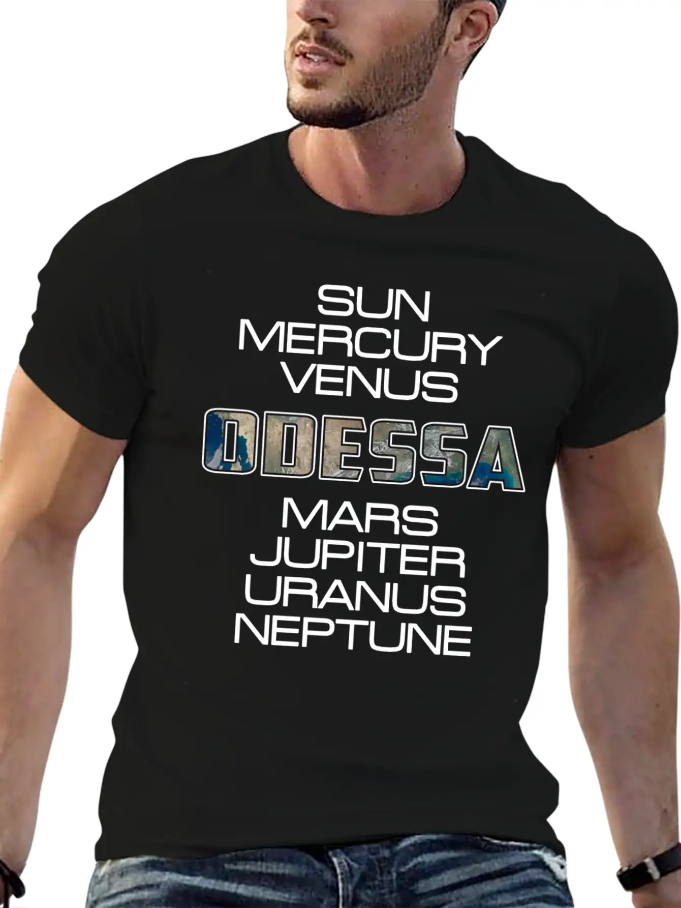 Solar System Planet Earth Odessa Gift Classic Fit Graphic Tee For Daily Comfort – Unisex Cotton Shirt