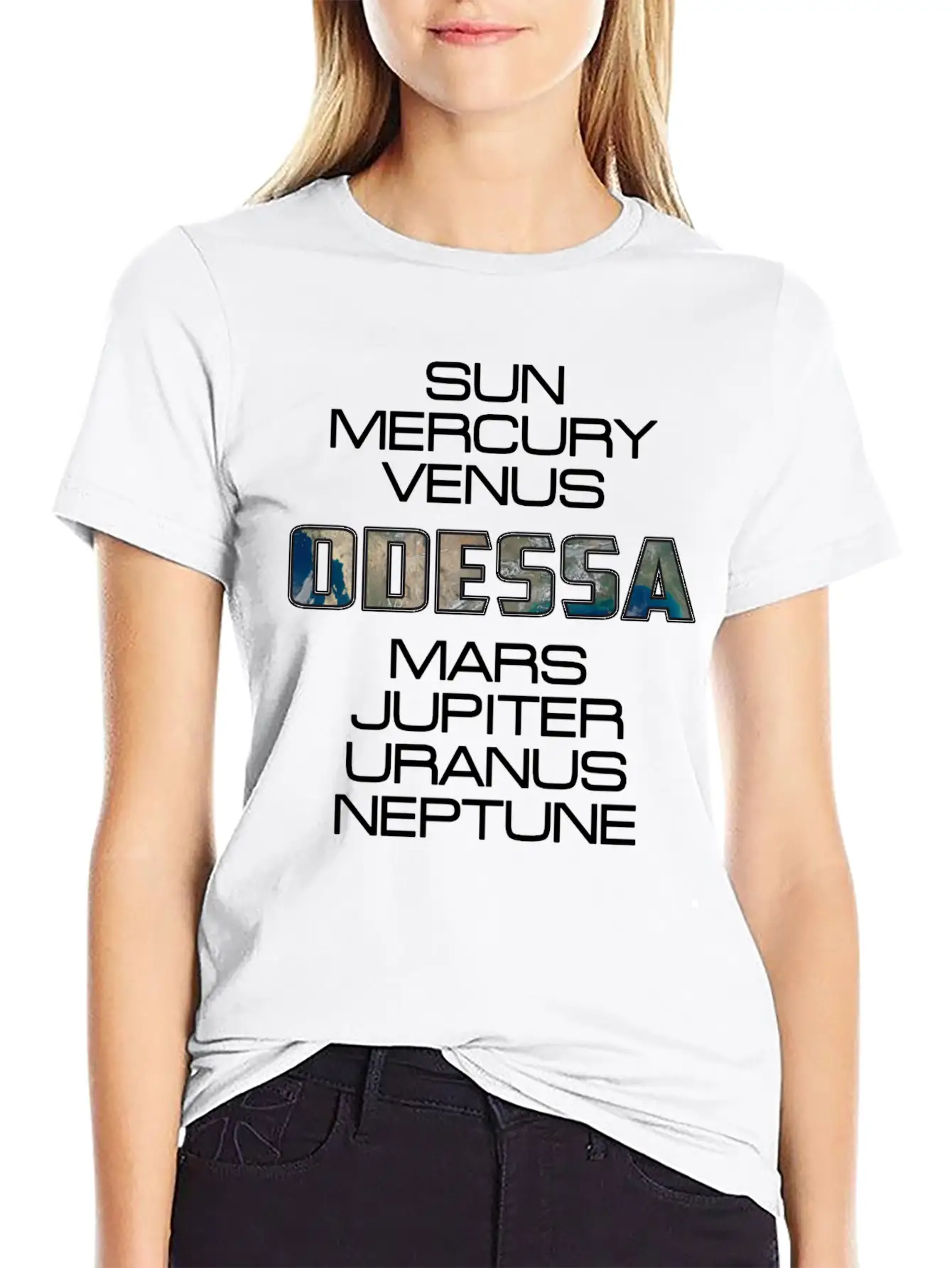 Solar System Planet Earth Odessa Gift Classic Fit Graphic Tee For Daily Comfort – Unisex Cotton Shirt