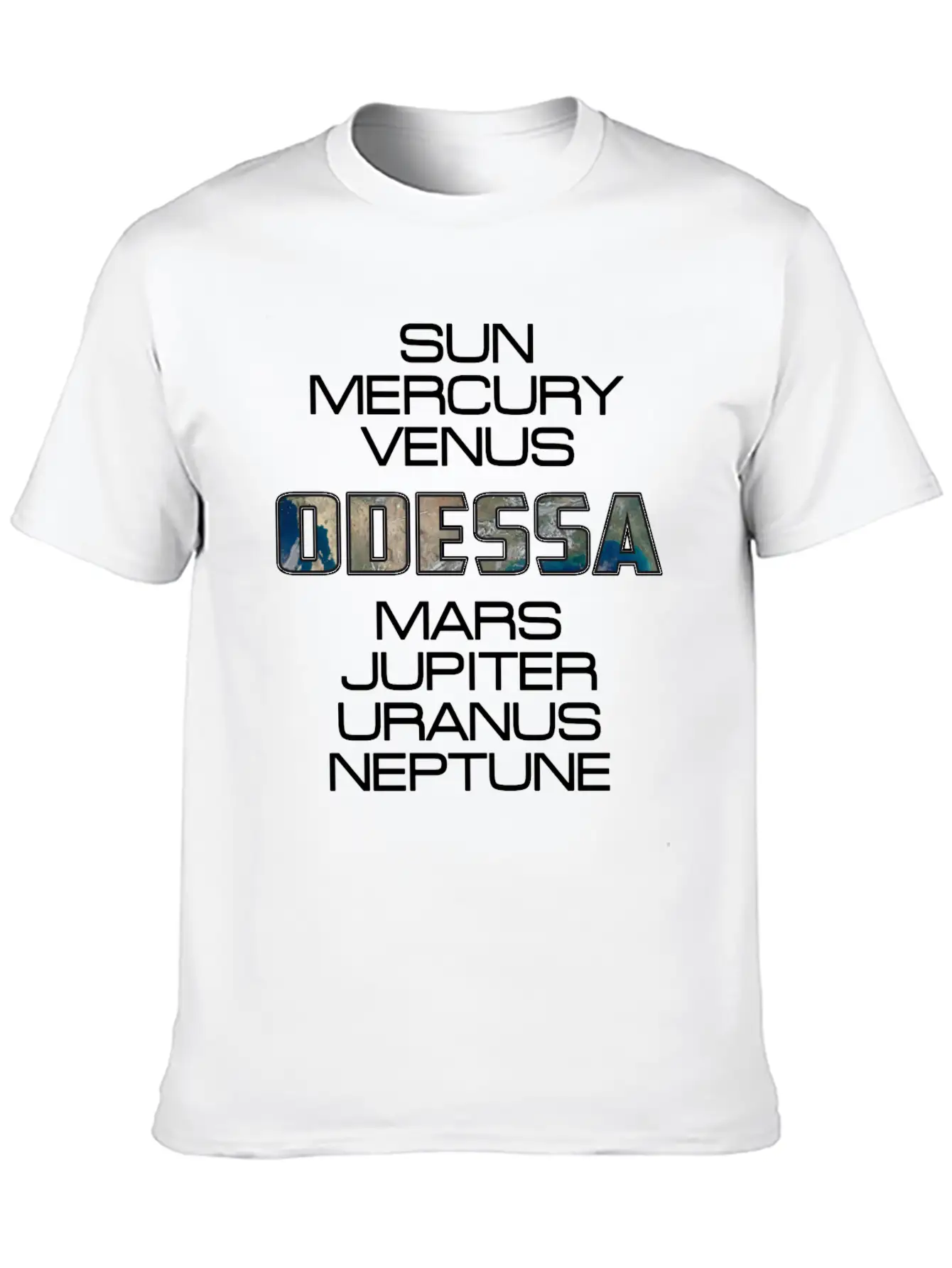 Solar System Planet Earth Odessa Gift Classic Fit Graphic Tee For Daily Comfort – Unisex Cotton Shirt