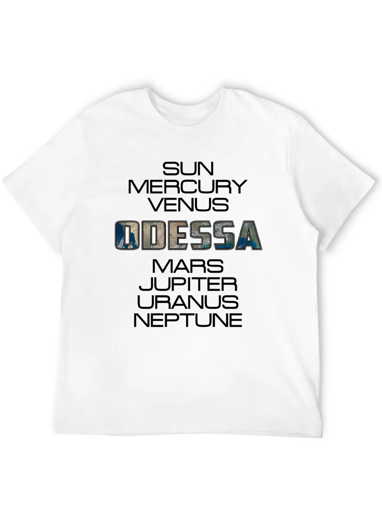 Solar System Planet Earth Odessa Gift Classic Fit Graphic Tee For Daily Comfort – Unisex Cotton Shirt