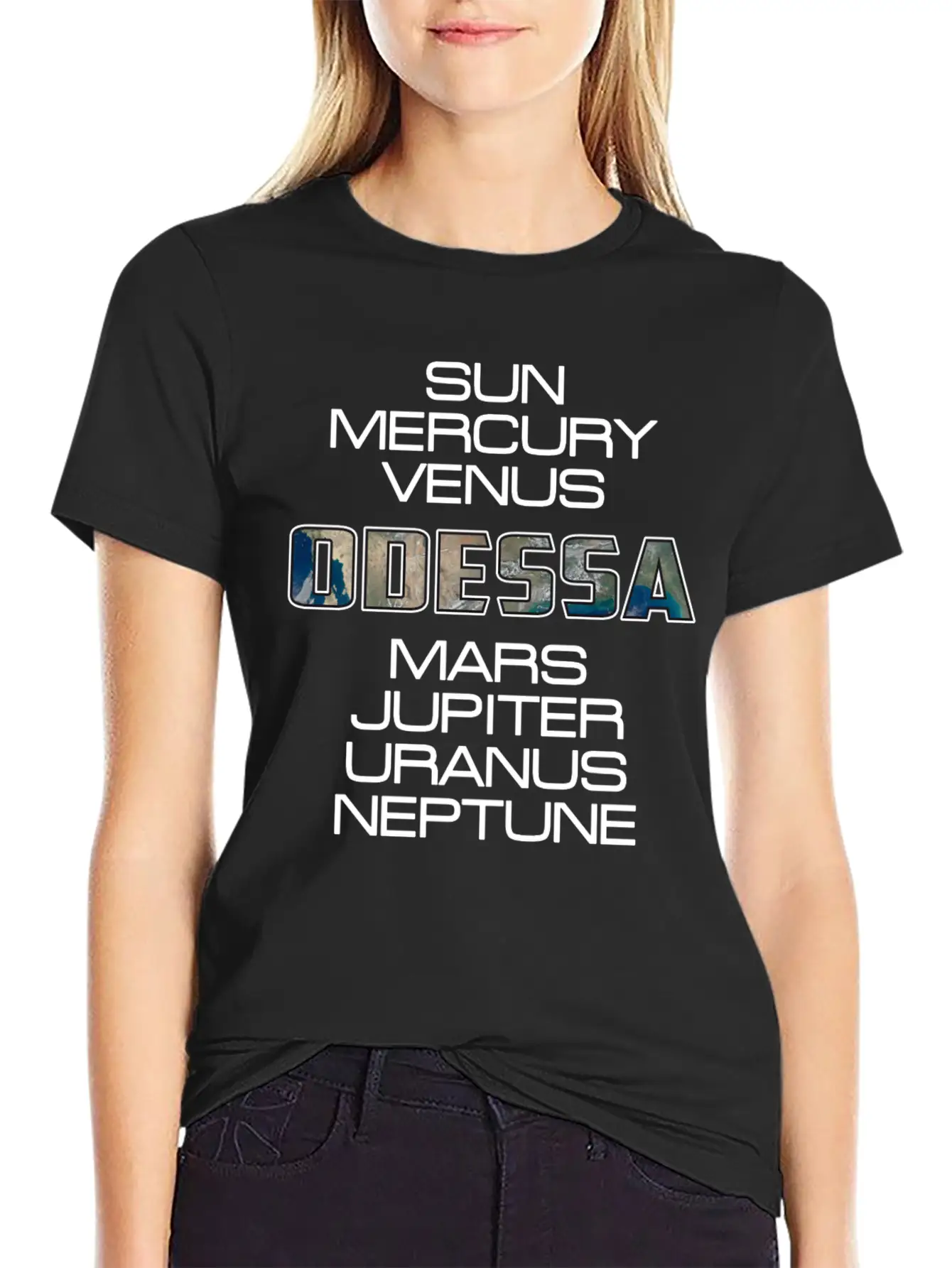 Solar System Planet Earth Odessa Gift Classic Fit Graphic Tee For Daily Comfort – Unisex Cotton Shirt