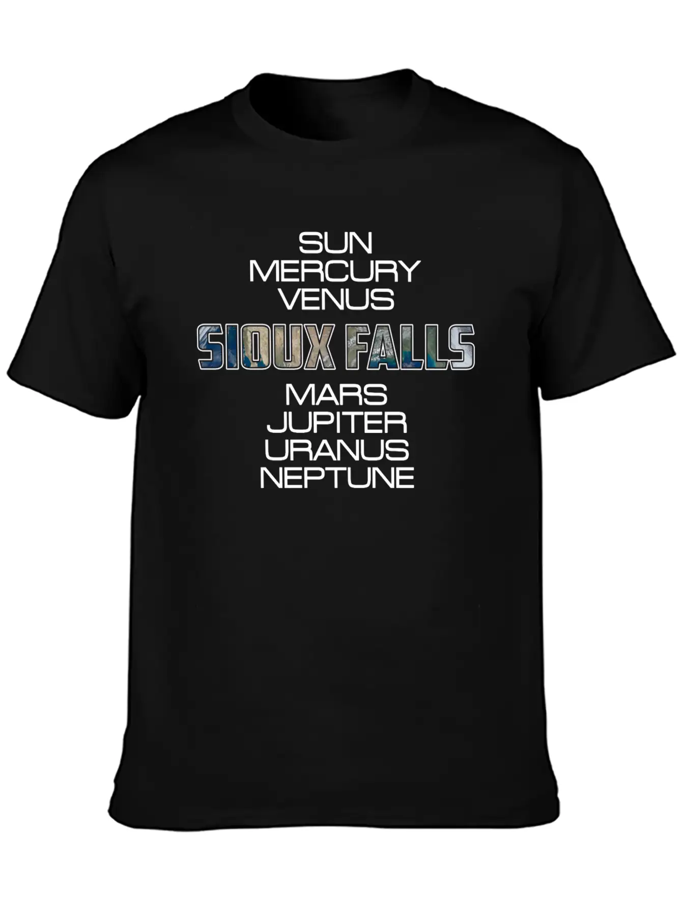 Solar System Planet Earth Sioux Falls Gift Basic Graphic T-Shirt – Daily Comfort In Soft Cotton