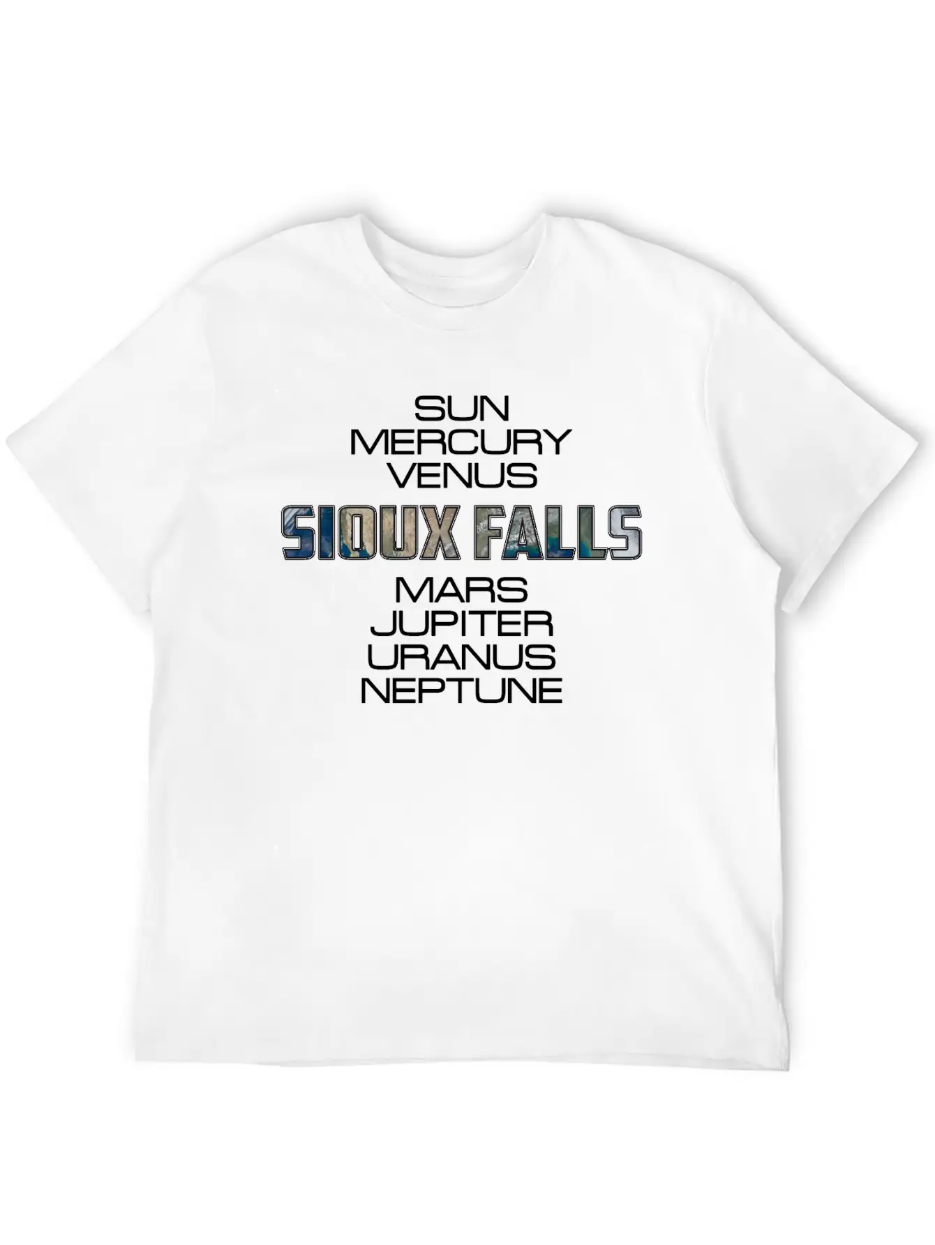Solar System Planet Earth Sioux Falls Gift Basic Graphic T-Shirt – Daily Comfort In Soft Cotton