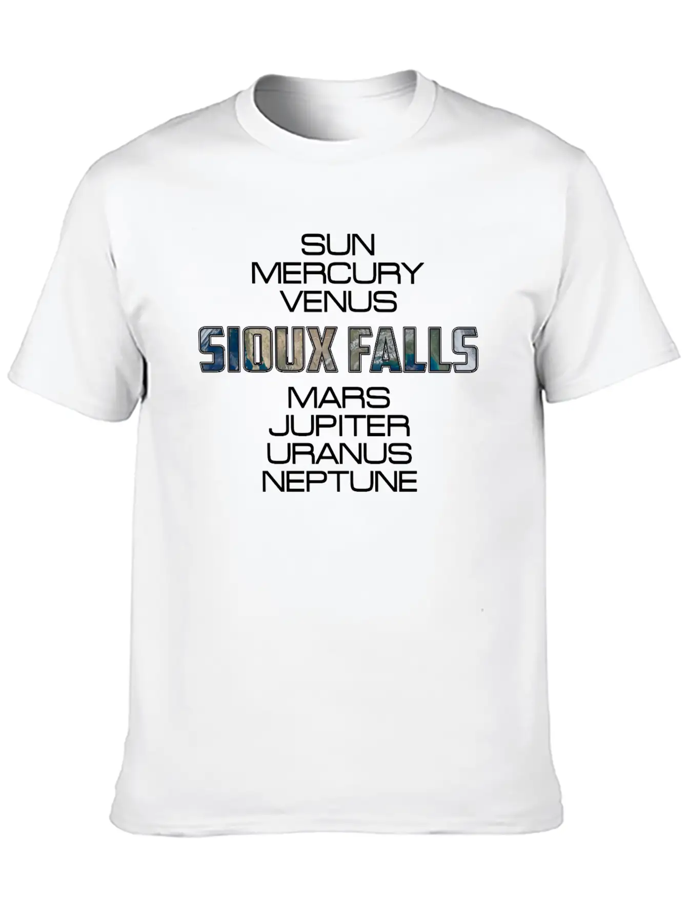 Solar System Planet Earth Sioux Falls Gift Basic Graphic T-Shirt – Daily Comfort In Soft Cotton
