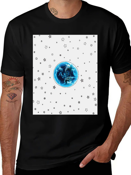 Solar System Universe Planet Earth Classic Fit Graphic Tee For Daily Comfort – Unisex Cotton Shirt