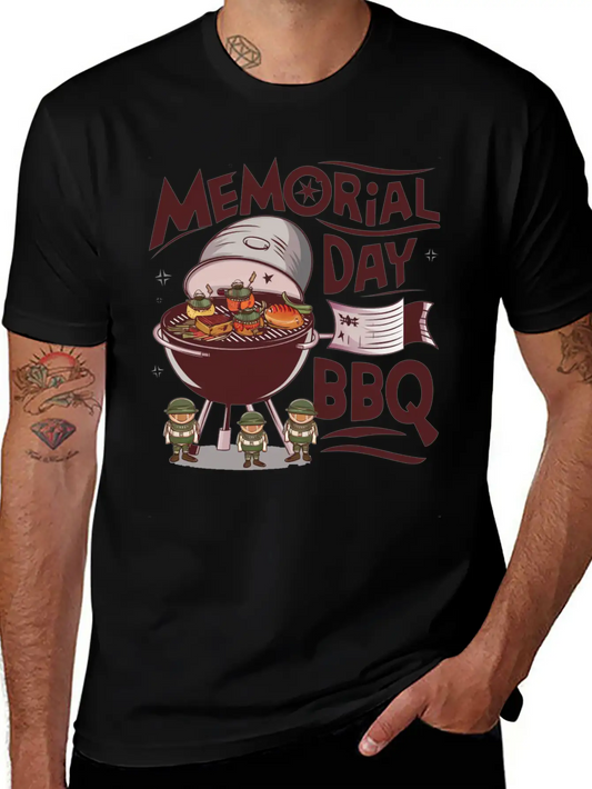 Solider Happy Memorial Day With Bbq Lightweight Cotton T-Shirt – Daily Comfort Graphic Shirt