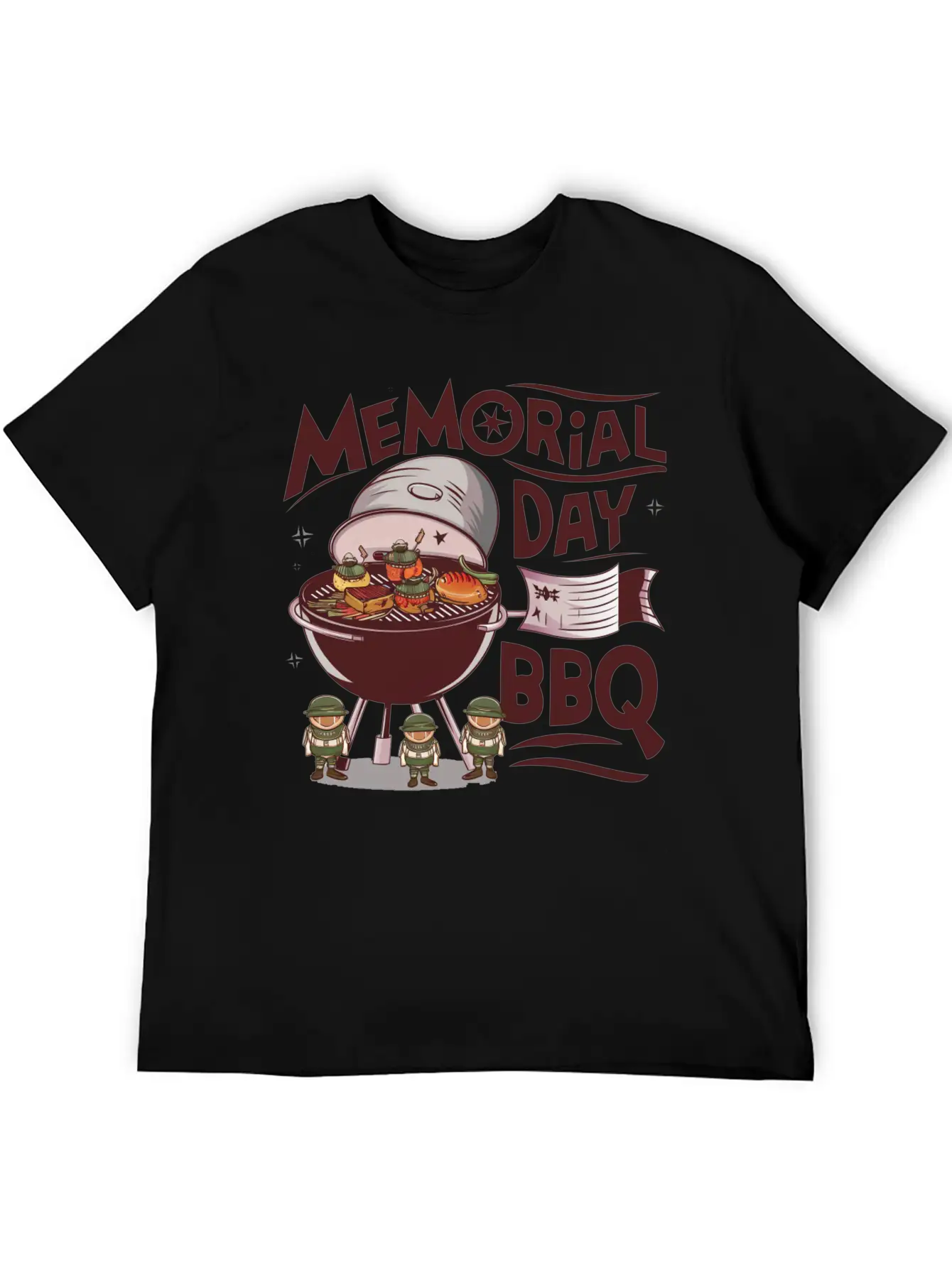 Solider Happy Memorial Day With Bbq Lightweight Cotton T-Shirt – Daily Comfort Graphic Shirt