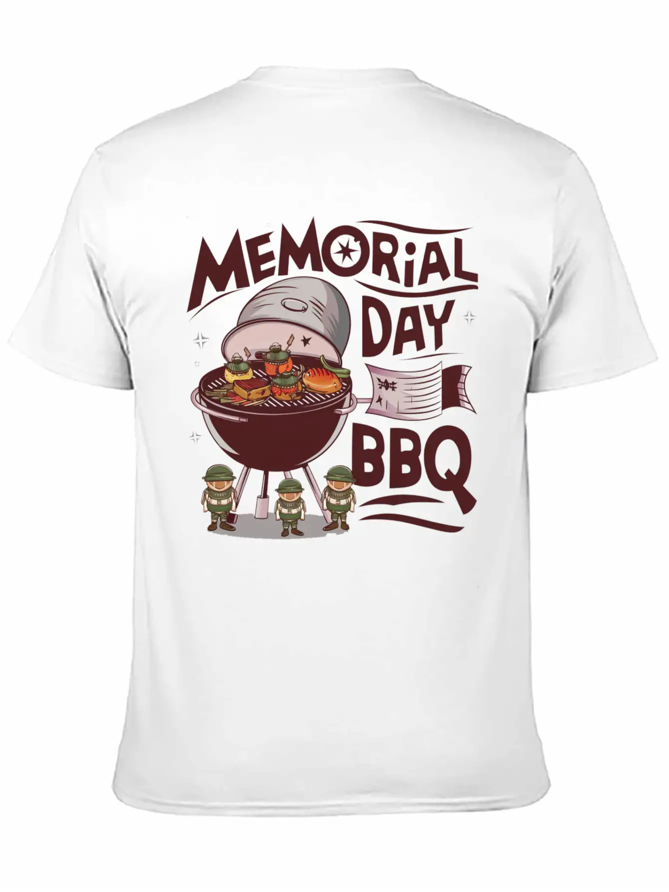 Solider Happy Memorial Day With Bbq Lightweight Cotton T-Shirt – Daily Comfort Graphic Shirt
