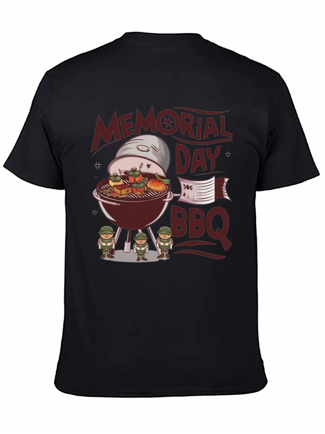 Solider Happy Memorial Day With Bbq Lightweight Cotton T-Shirt – Daily Comfort Graphic Shirt