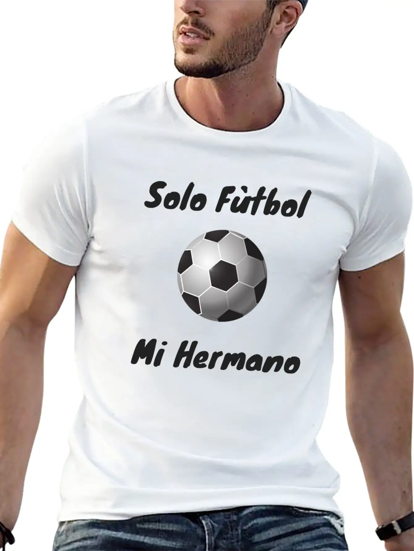 Solo Futbol Mi Hermano Lightweight Cotton T-Shirt – Daily Comfort Graphic Shirt