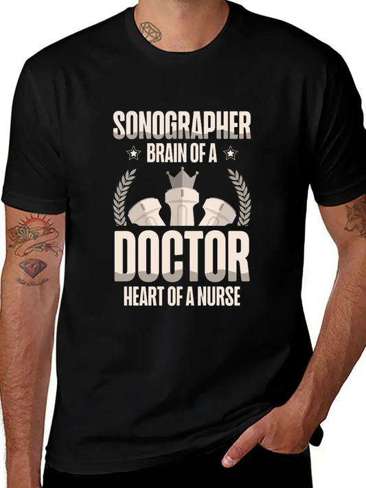 Sonographer Brain Of A Doctor Heart Of A Nurse Lightweight Cotton T-Shirt – Daily Comfort Graphic Shirt