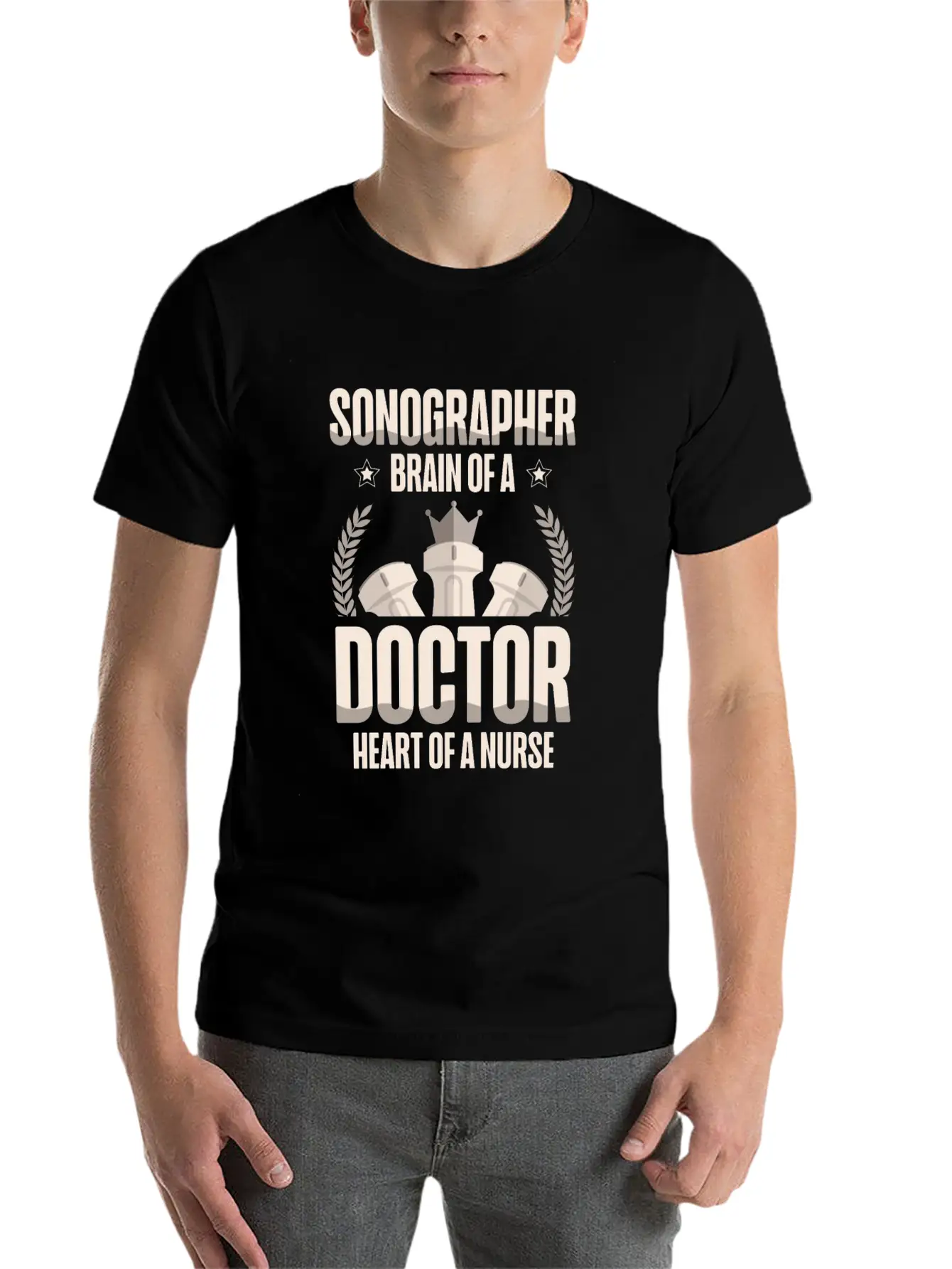 Sonographer Brain Of A Doctor Heart Of A Nurse Lightweight Cotton T-Shirt – Daily Comfort Graphic Shirt