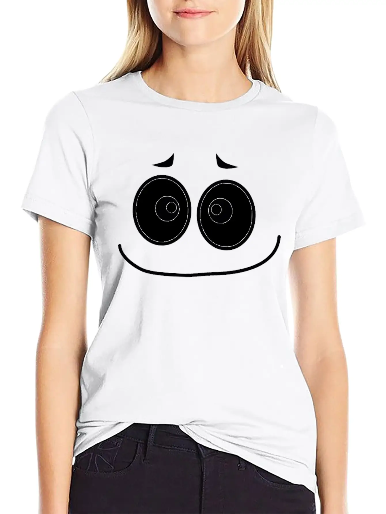 Sorrowful Smiley Face Lightweight Cotton T-Shirt – Daily Comfort Graphic Shirt