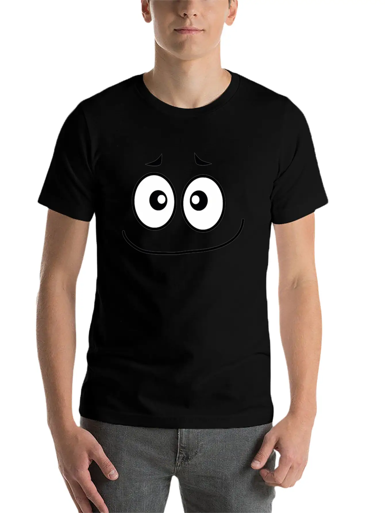 Sorrowful Smiley Face Lightweight Cotton T-Shirt – Daily Comfort Graphic Shirt